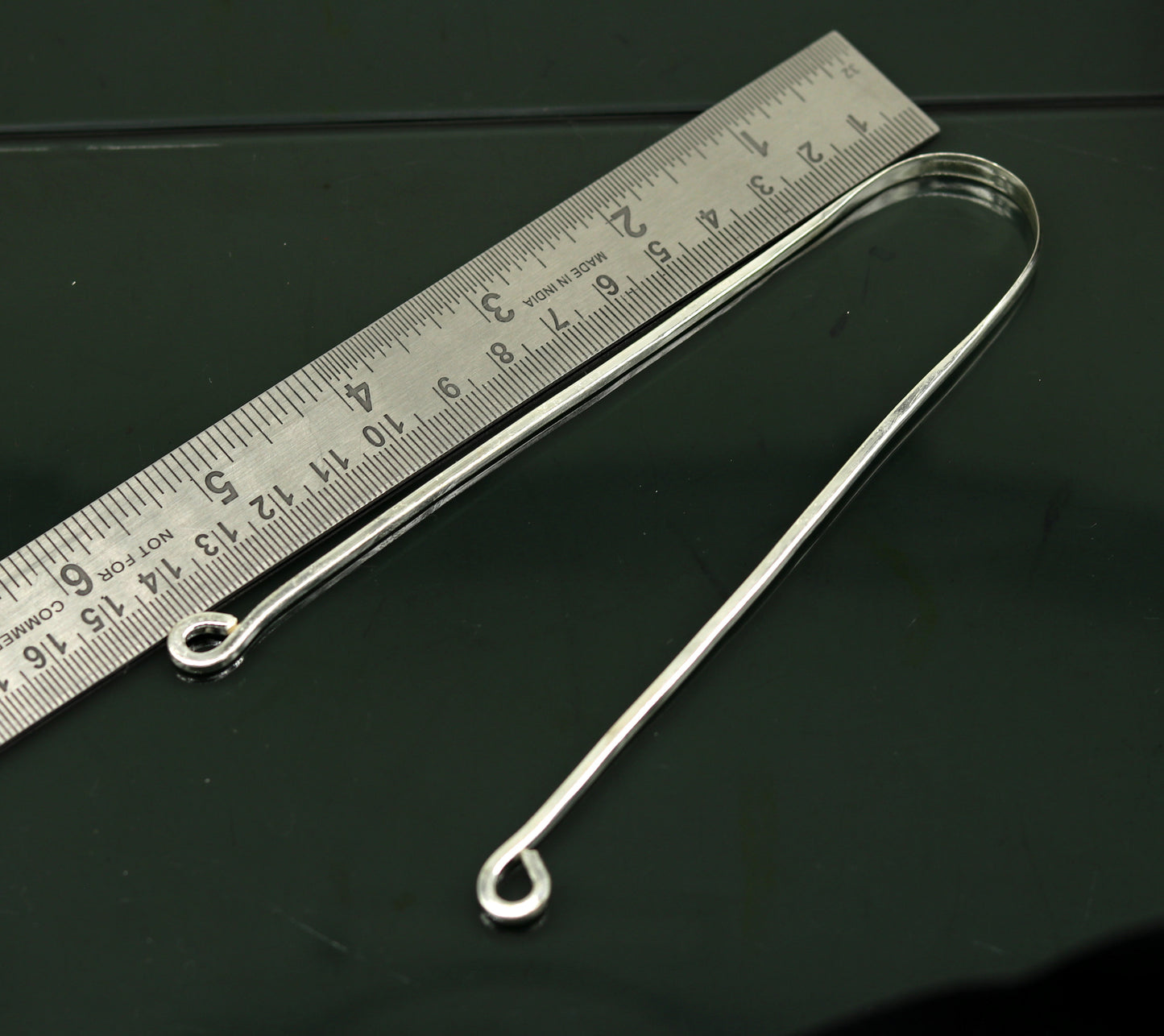 Fine silver handmade tongue cleaner scraper best for daily use and stay healthy top class genuine silver item for better health tc01 - TRIBAL ORNAMENTS