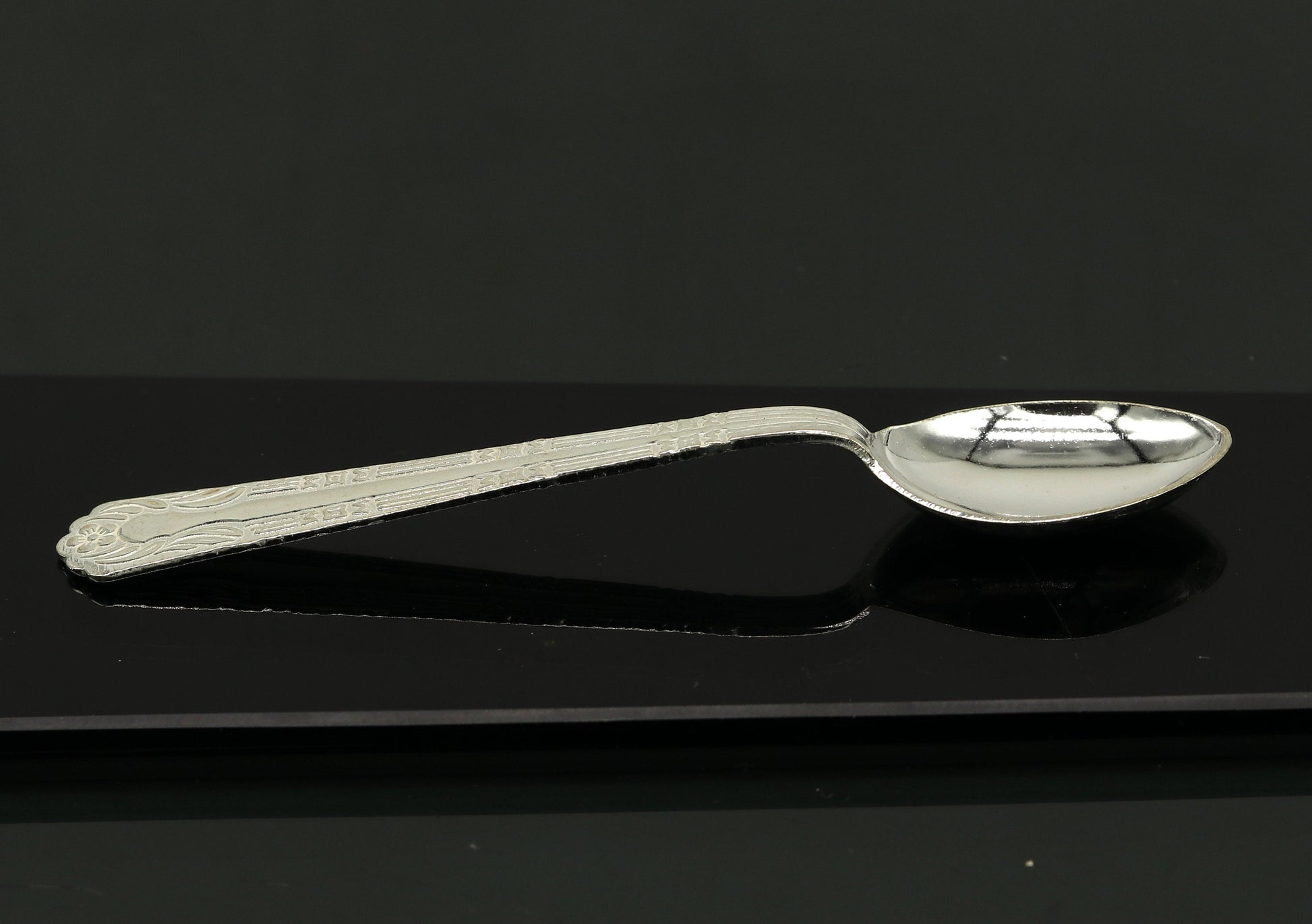 fabulous sterling silver handmade solid silver4.6" spoon kitchen utensils, vessels, silver has antibacterial properties, stay healthy sv60 - TRIBAL ORNAMENTS