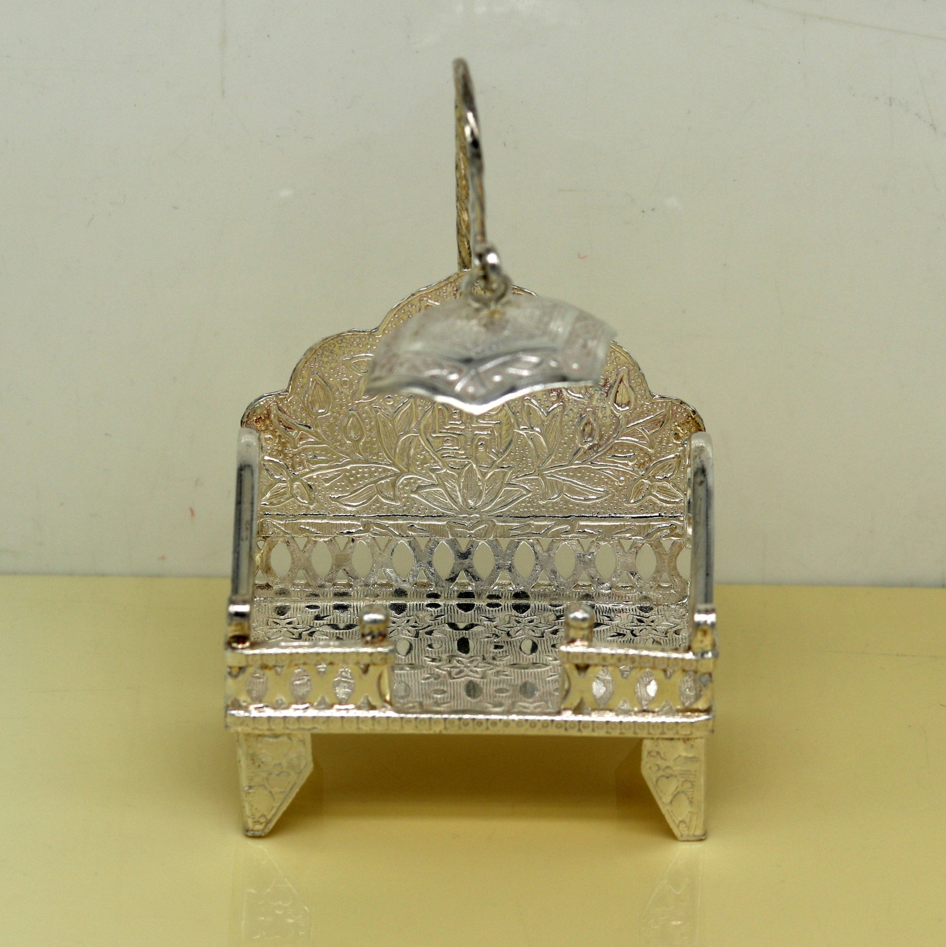 Sterling silver handmade amazing design home mini temple god "the throne"  , amazing handcrafting work home decor temple art figurine  sst13 - TRIBAL ORNAMENTS