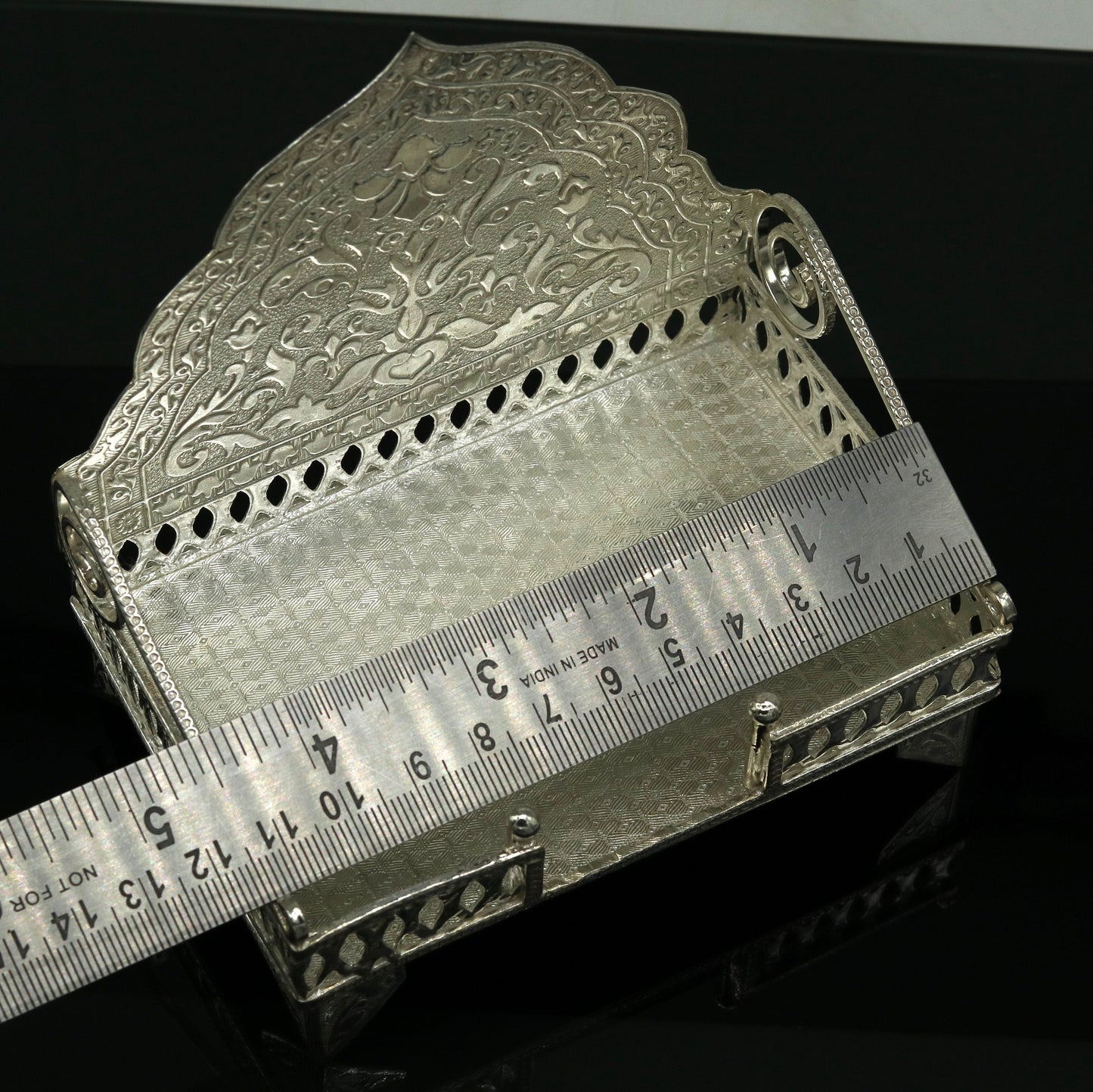 Sterling silver handmade amazing design home mini temple god "the throne"  , amazing handcrafting work home decor temple art figurine sst14 - TRIBAL ORNAMENTS