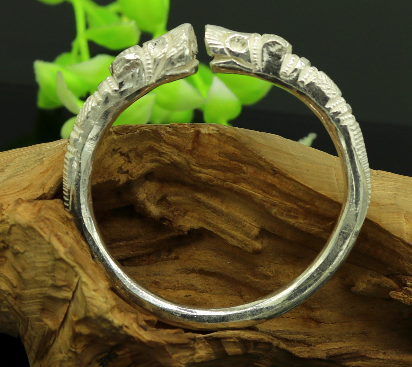 Vintage design handmade 999 fine silver baby bangle kada solid customized tribal design bangle adjustable unisex kids kada nbbk96 - TRIBAL ORNAMENTS
