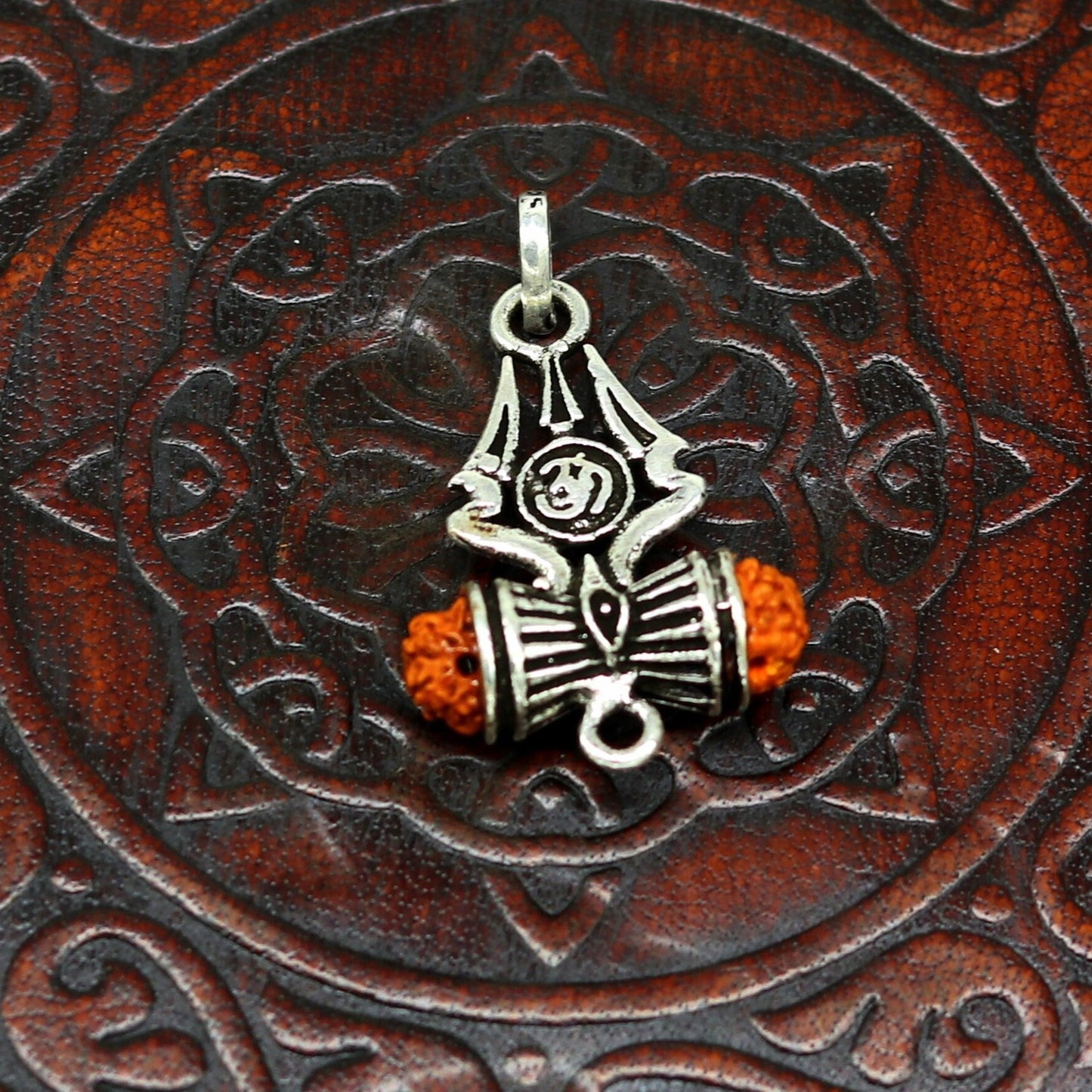 925 sterling silver lord shiva trident pendant, amazing customized Rudraksha trishul tribal belly dance personalized jewelry ssp322 - TRIBAL ORNAMENTS