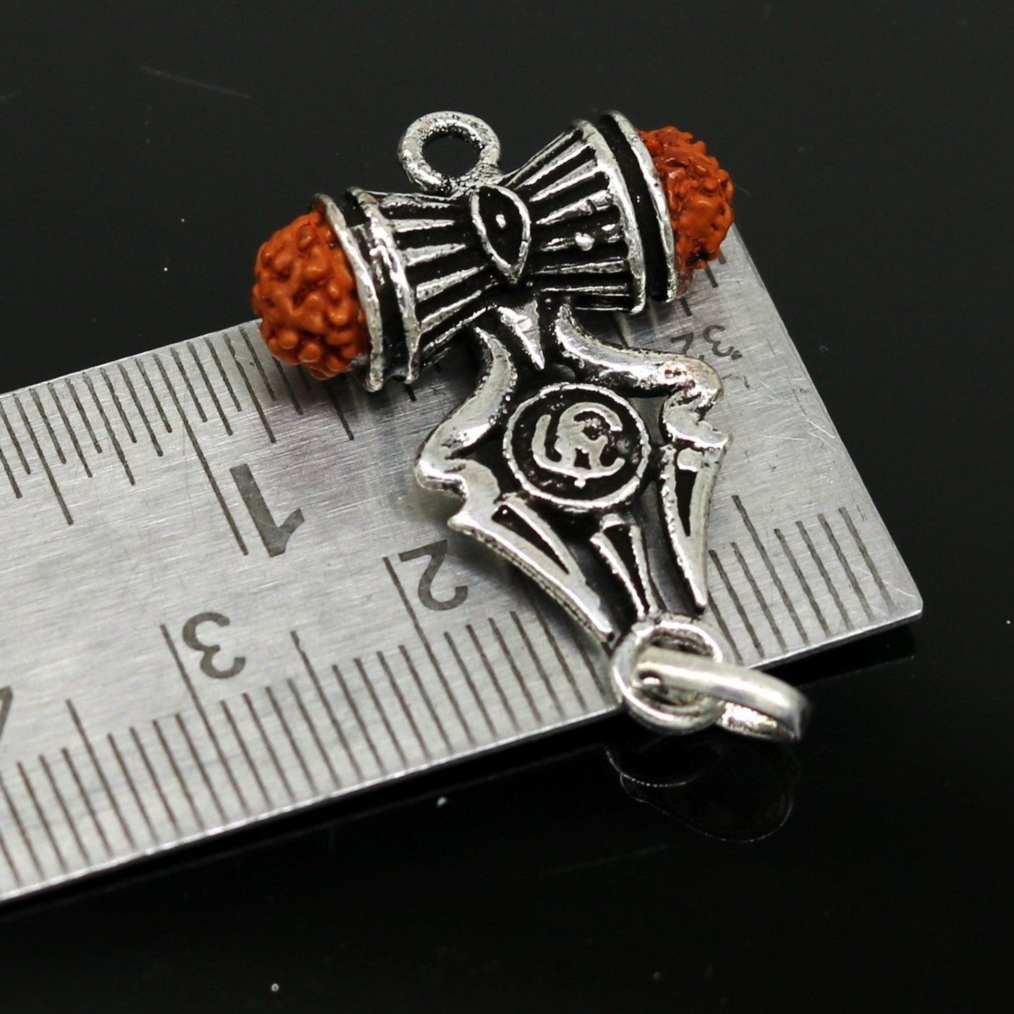925 sterling silver lord shiva trident pendant, amazing customized Rudraksha trishul tribal belly dance personalized jewelry ssp322 - TRIBAL ORNAMENTS