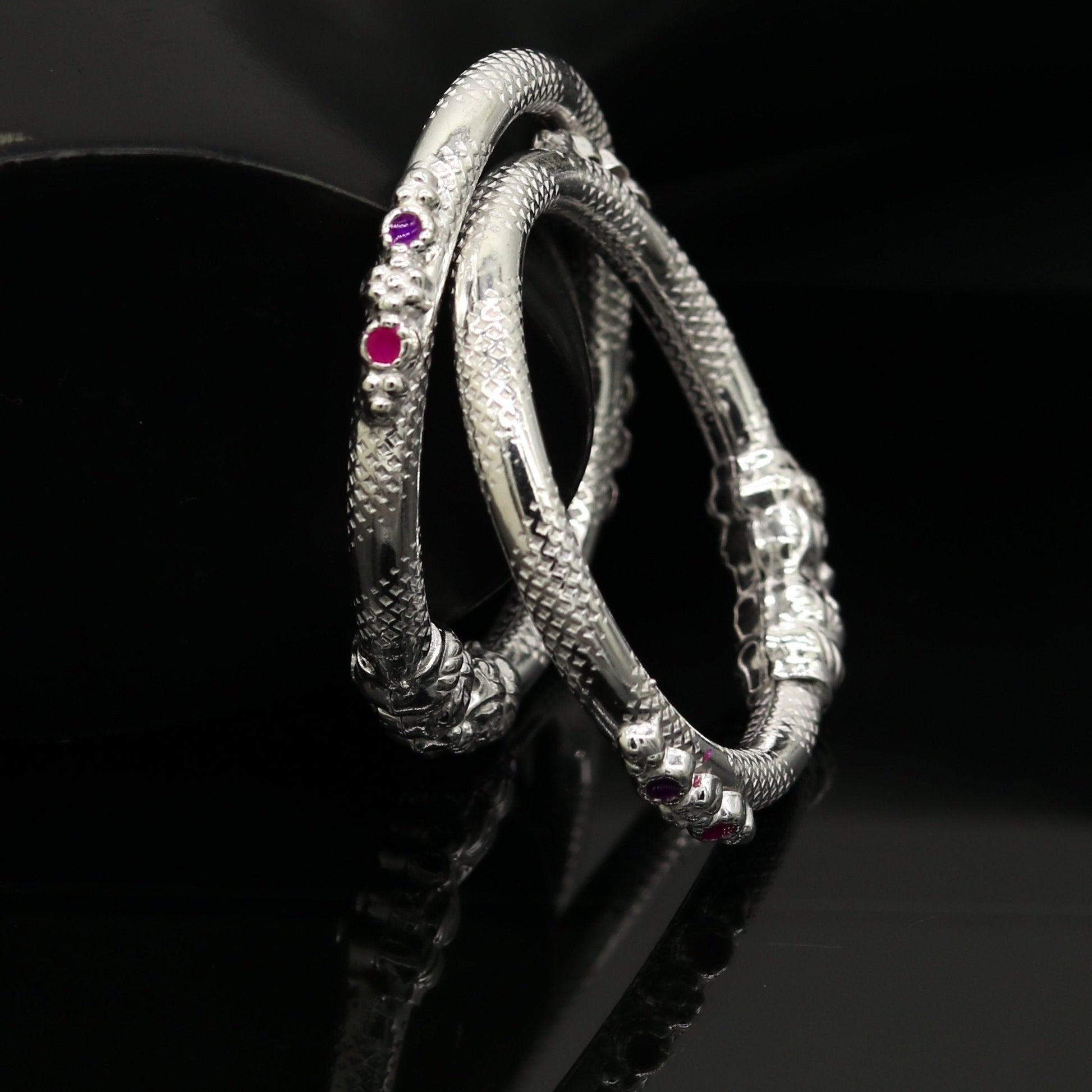 5mm Solid sterling silver gorgeous baby bangle bracelet kada, faublous customized elephant face solid kada bracelet for kids nbbk101 - TRIBAL ORNAMENTS