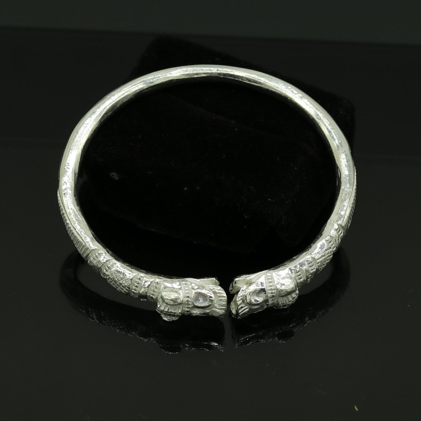 Vintage design handmade 999 Solid silver crocodile bangle kada boys or girls solid customized tribal design bangle adjustable kada nbbk98 - TRIBAL ORNAMENTS