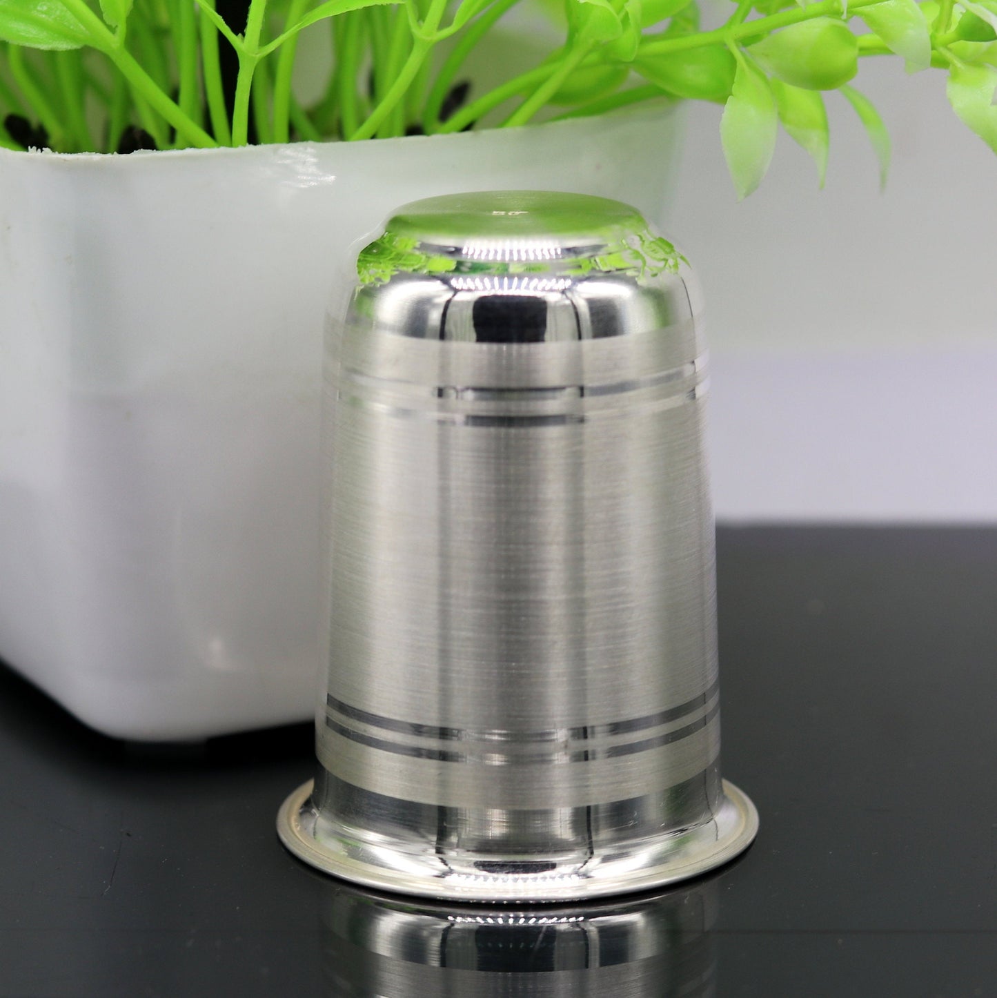 pure 999 fine silver handmade vessels, water/milk Glass tumbler, silver flask, baby kids silver utensils stay healthy from bacteria sv35 - TRIBAL ORNAMENTS
