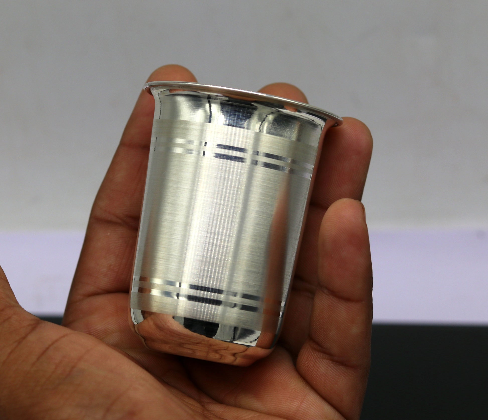 pure 999 fine silver handmade vessels, water/milk Glass tumbler, silver flask, baby kids silver utensils stay healthy from bacteria sv35 - TRIBAL ORNAMENTS
