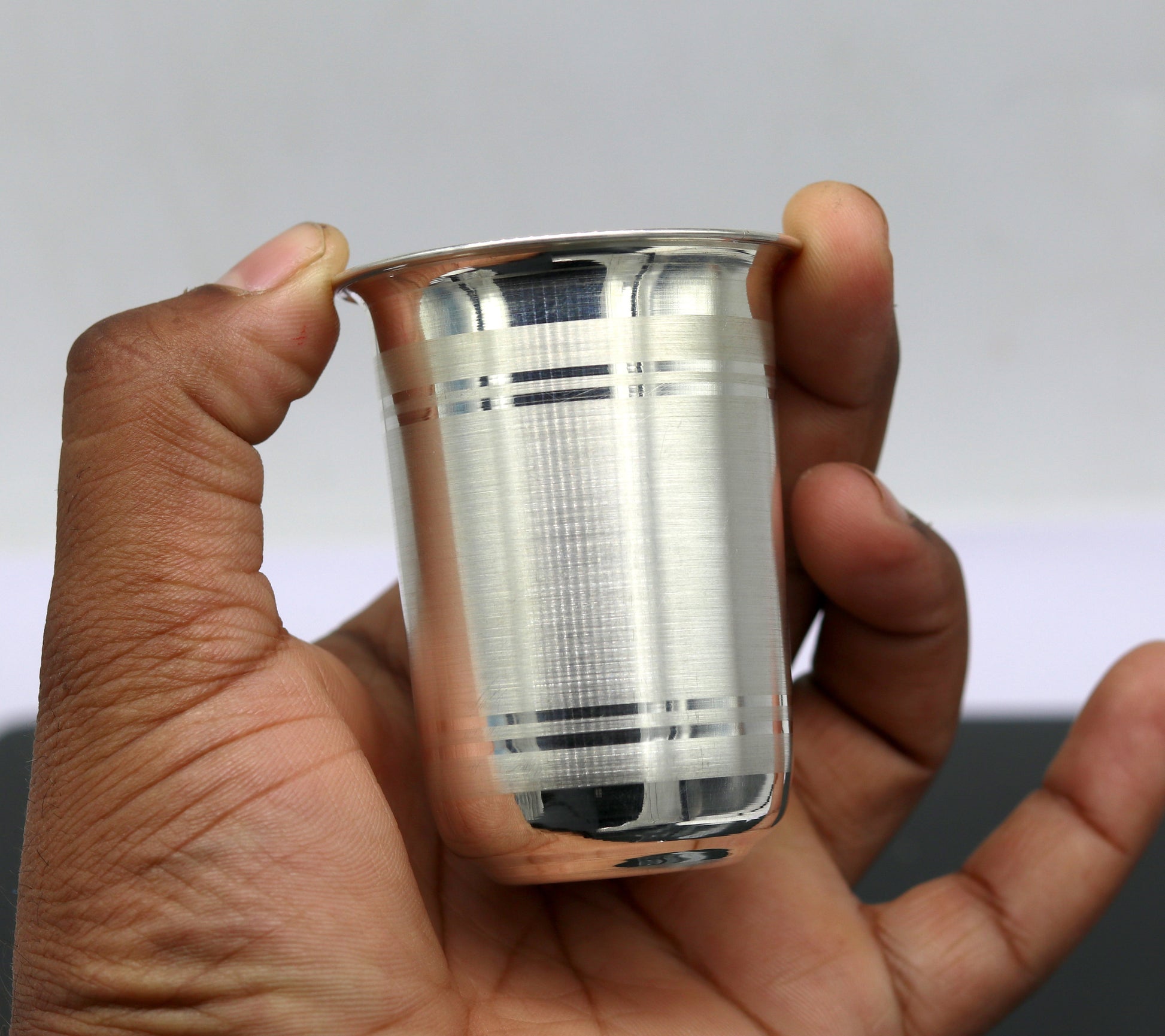 pure 999 fine silver handmade vessels, water/milk Glass tumbler, silver flask, baby kids silver utensils stay healthy from bacteria sv35 - TRIBAL ORNAMENTS