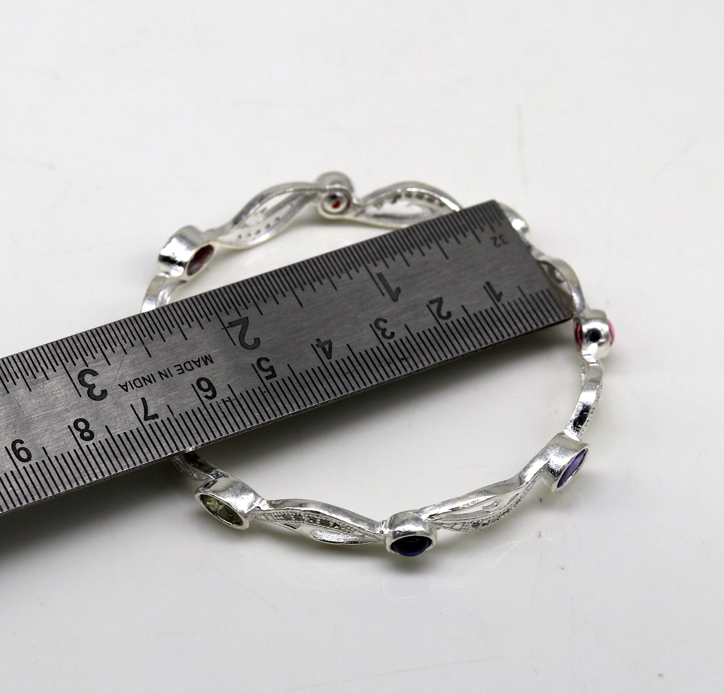 925 sterling silver handmade Customized bangle, gorgeous multicolor stone stone stylish bangle excellent bridesmaid tribal jewelry nba79 - TRIBAL ORNAMENTS