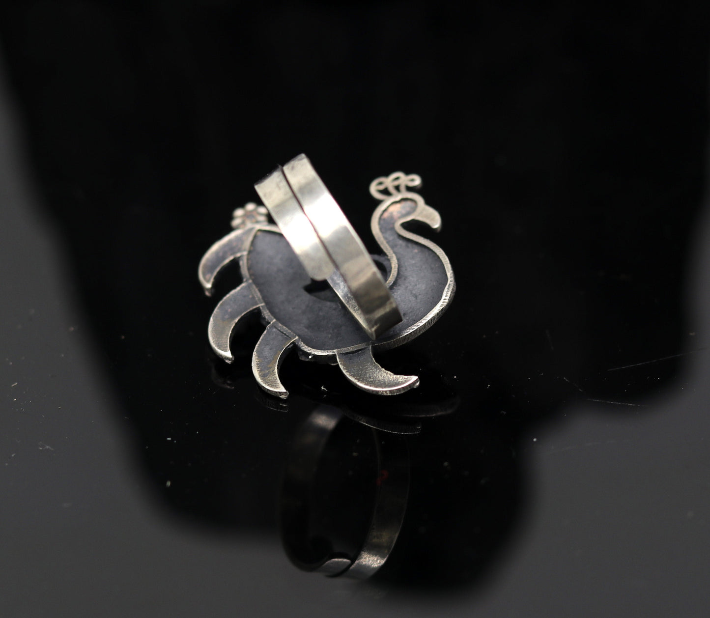 925 sterling silver handmade vintage antique customized peacock style amazing pearl ring, adjustable charm ring, bridesmaid gift ring215 - TRIBAL ORNAMENTS