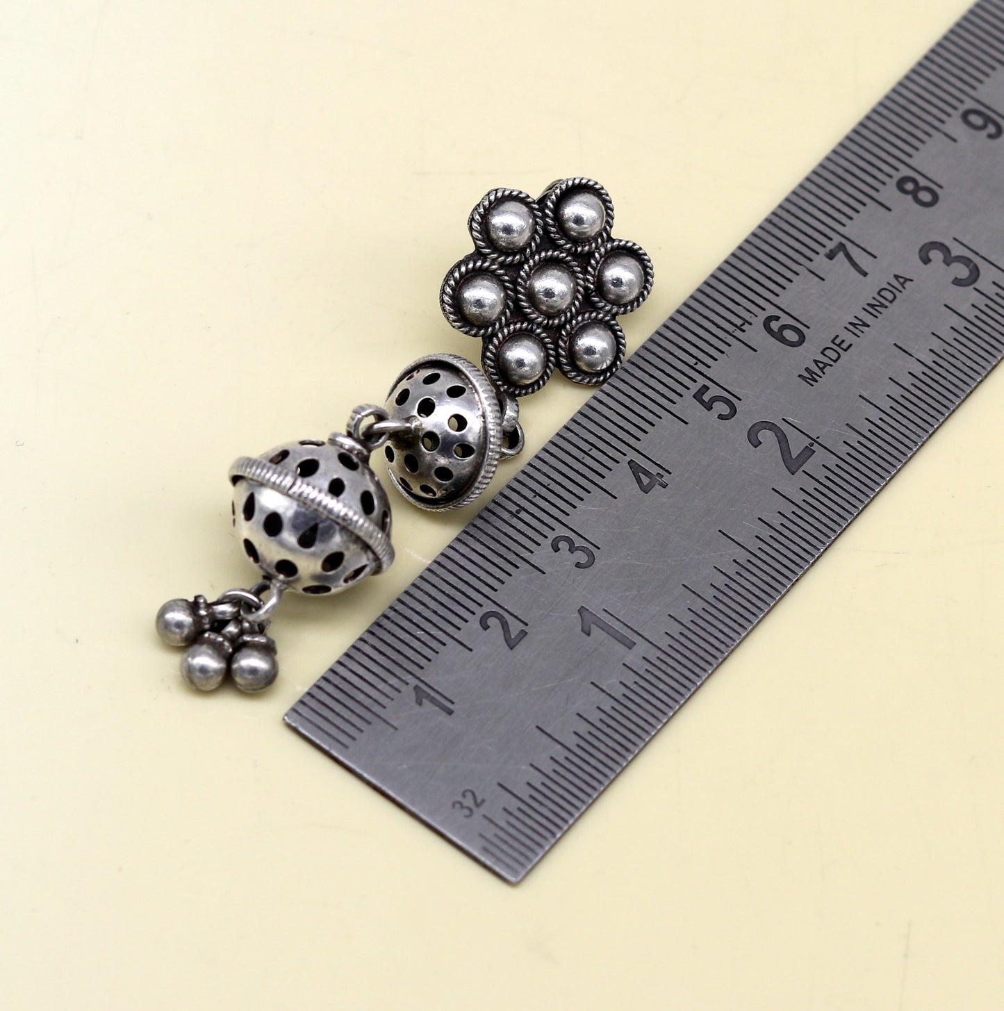 Amazing 925 sterling silver handmade customized vintage antique style drop dangle peacock stud earring tribal belly dance jewelry ear475 - TRIBAL ORNAMENTS