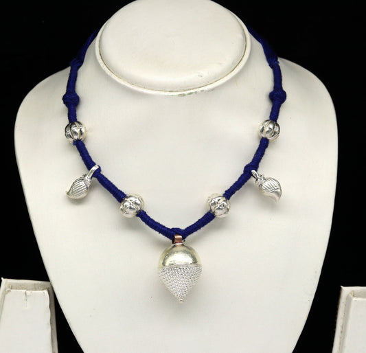 Vintage antique design handmade Sterling silver gorgeous customized tribal necklace charm necklace, ethnic bridesmaid ethnic necklace nec64 - TRIBAL ORNAMENTS