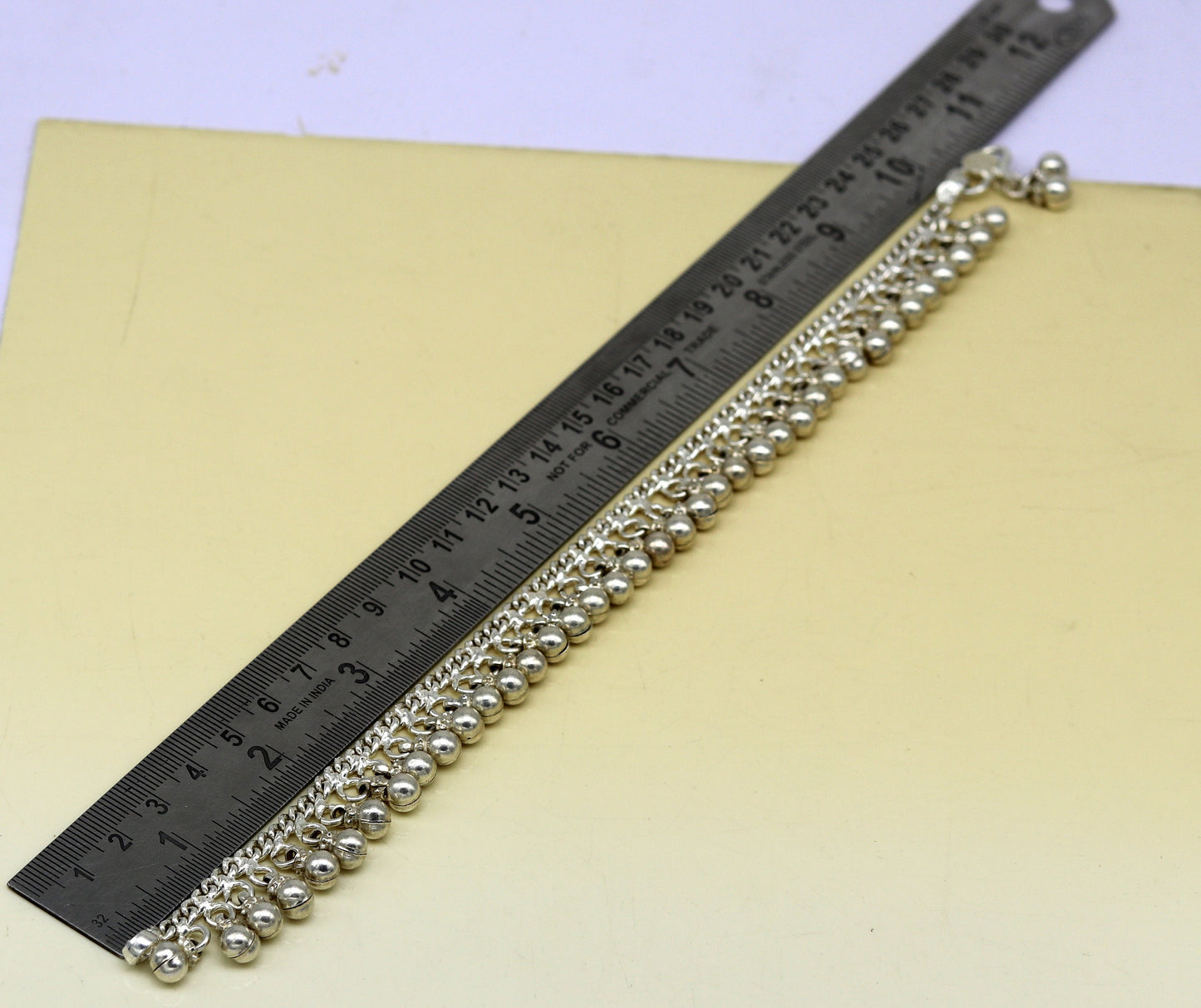 Solid sterling silver handmade vintage antique noisy single anklet ,amazing ethnic tribal ankle jewelry belly dance jewelry ank244 - TRIBAL ORNAMENTS