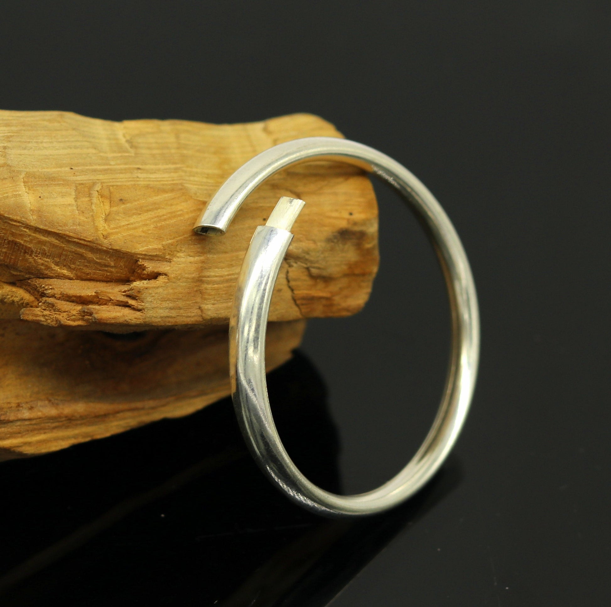 4mm Sterling silver handmade solid kada new born baby bracelet bangle, amazing sikha, punjabi kada, solid silver kids jewelry nbbk121 - TRIBAL ORNAMENTS