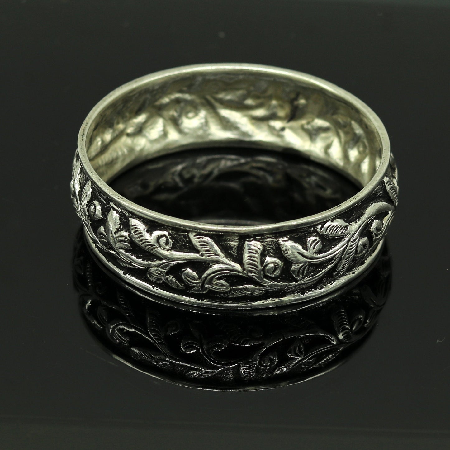 925 sterling silver handmade vintage customized design chitai work brides maid bangle bracelet gifting personalized tribal jewelry nssk255 - TRIBAL ORNAMENTS