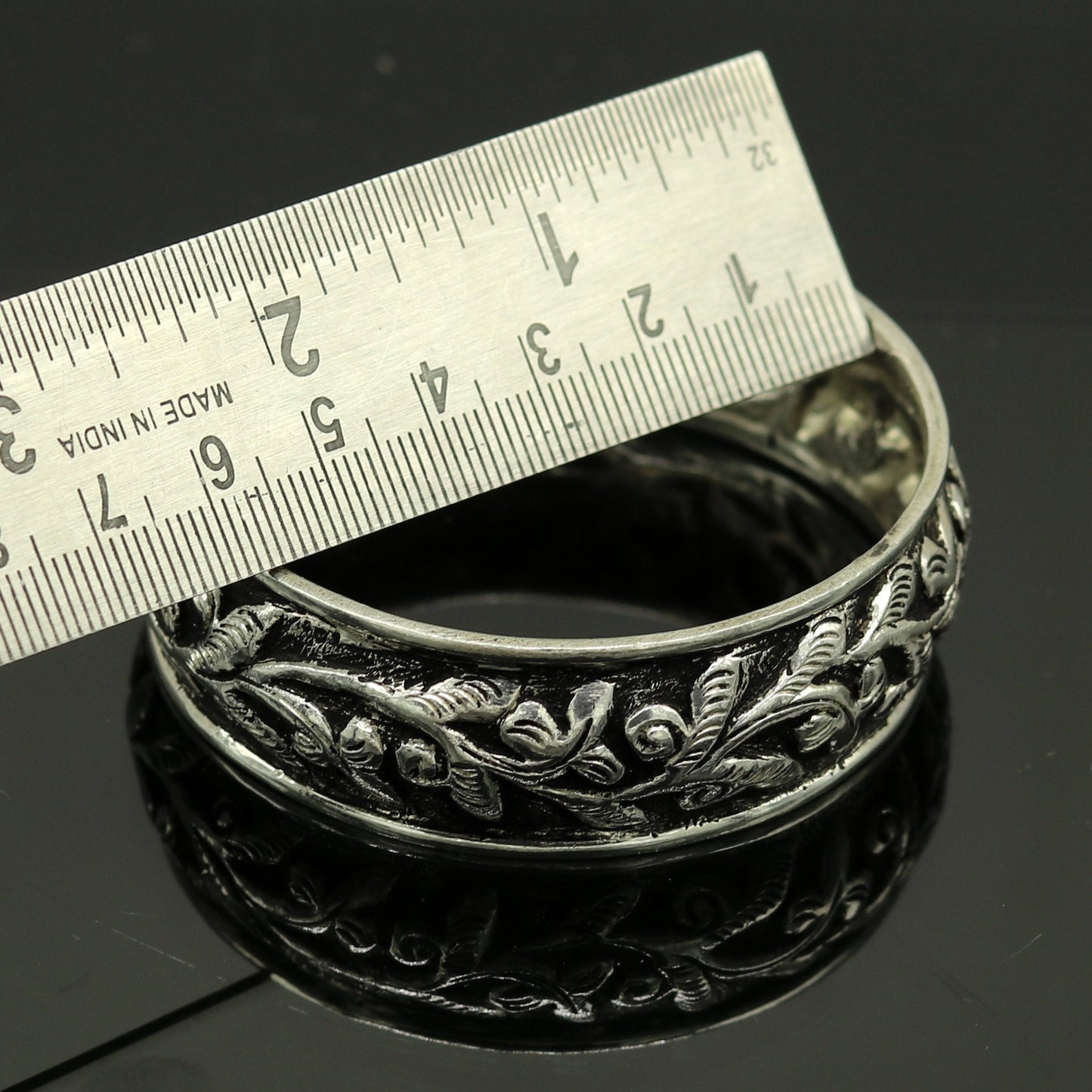 925 sterling silver handmade vintage customized design chitai work brides maid bangle bracelet gifting personalized tribal jewelry nssk255 - TRIBAL ORNAMENTS