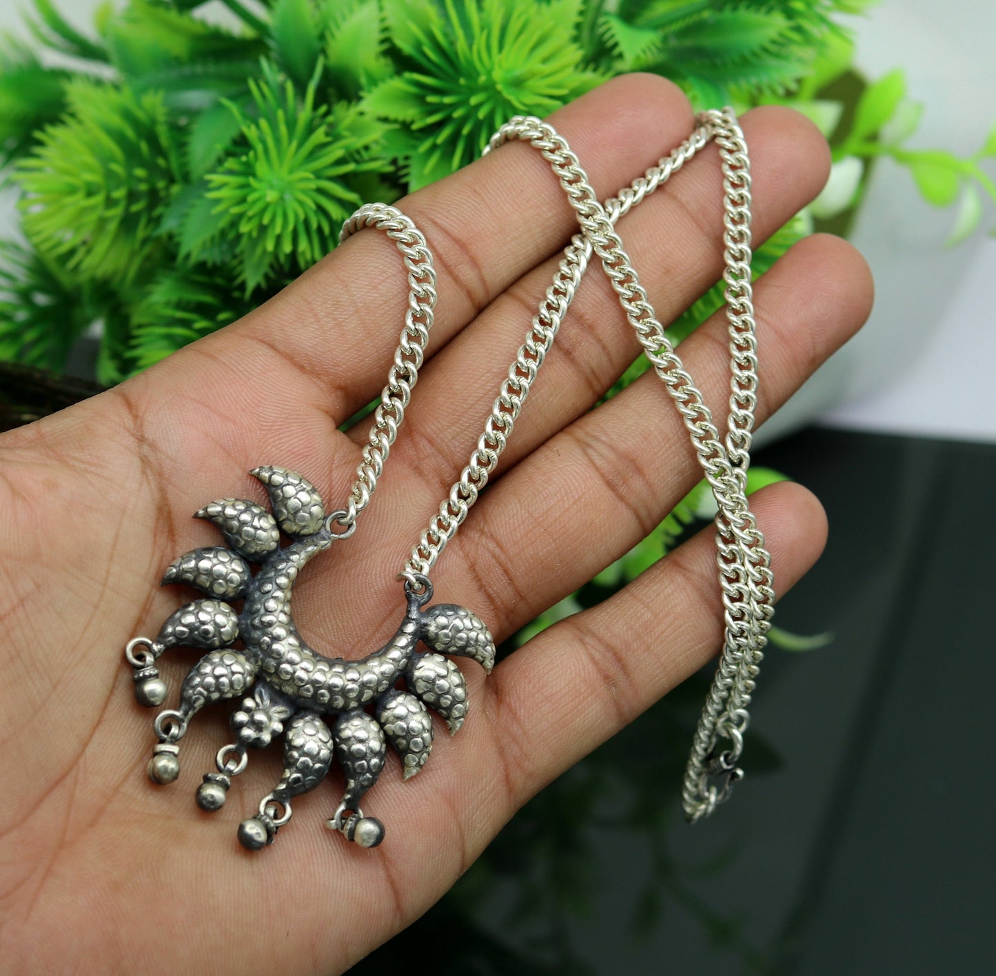 925 sterling silver handmade gorgeous charm necklace, excellent customized vintage style bridesmaid belly dance necklace jewelry nec60 - TRIBAL ORNAMENTS