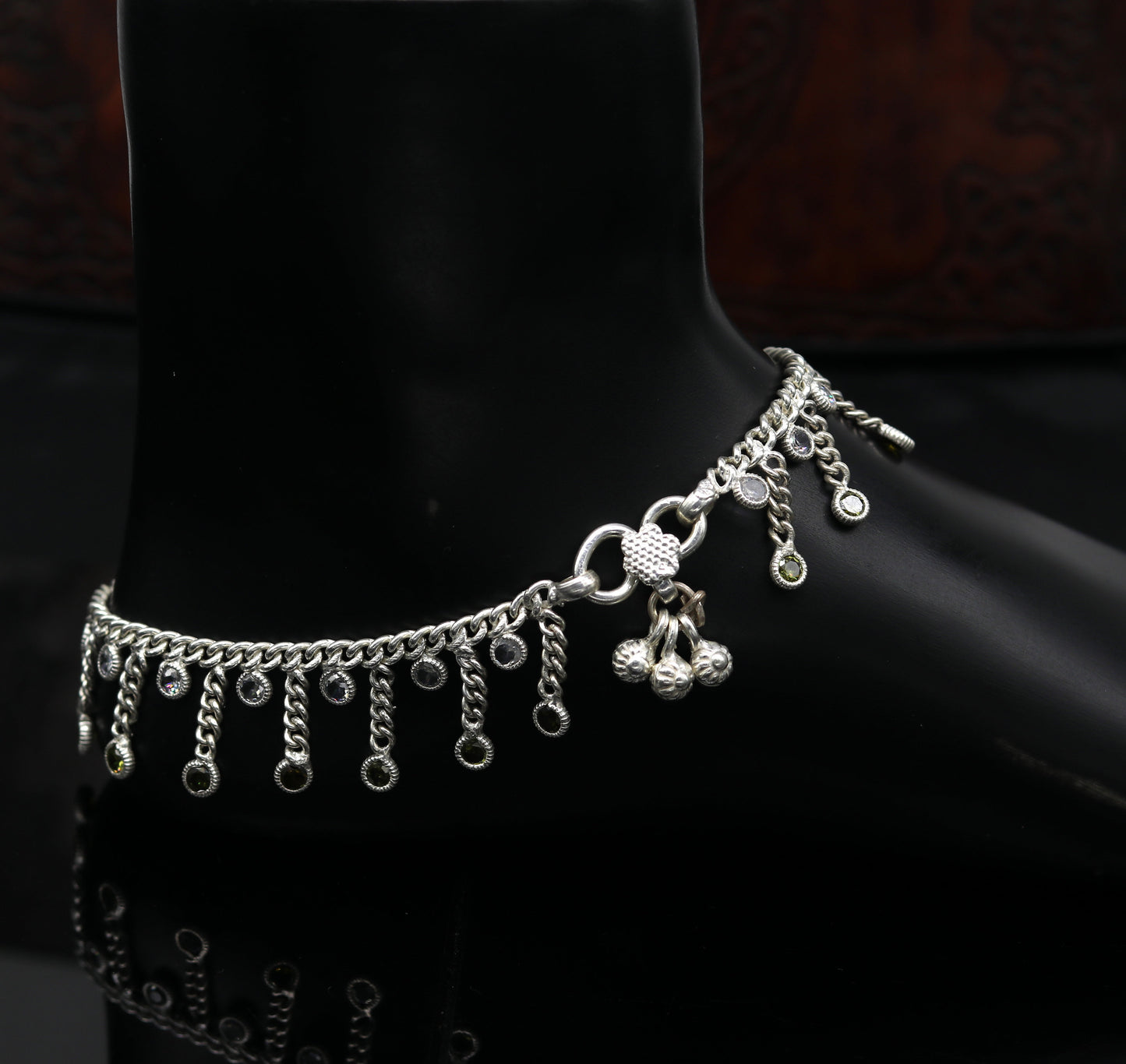 10" solid silver handmade vintage customized design ankle bracelet bridesmaid charm tribal anklet jewelry pretty gifting to her nank272 - TRIBAL ORNAMENTS