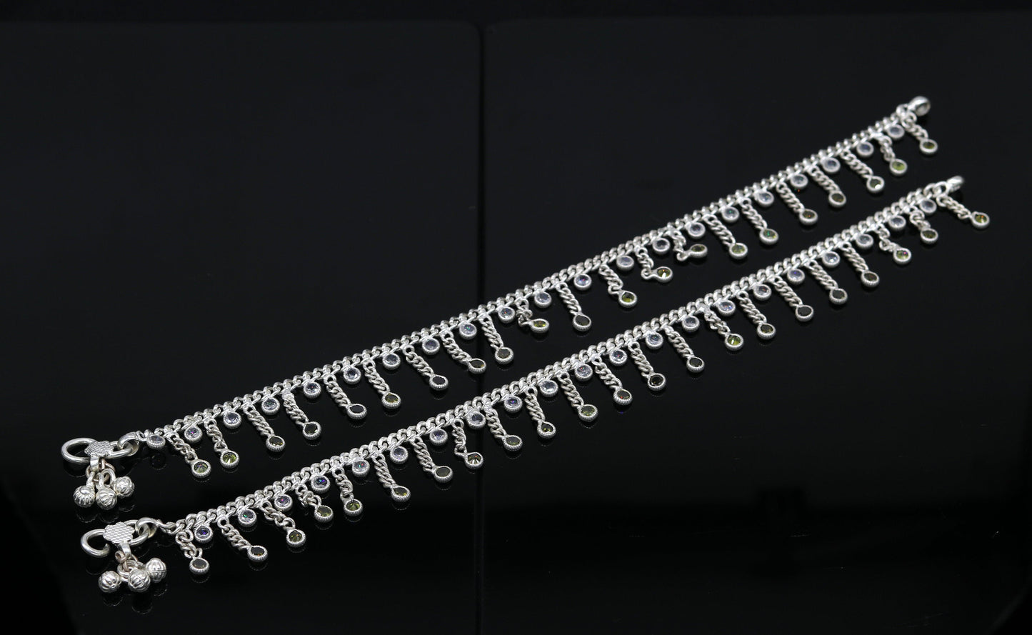 10" solid silver handmade vintage customized design ankle bracelet bridesmaid charm tribal anklet jewelry pretty gifting to her nank272 - TRIBAL ORNAMENTS