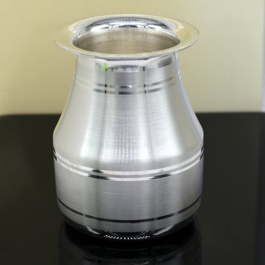 999 fine pure silver handmade solid kalash/lota, excellent silver tunmbler, silver vessels flask utensils, gifting home puja art sv73 - TRIBAL ORNAMENTS