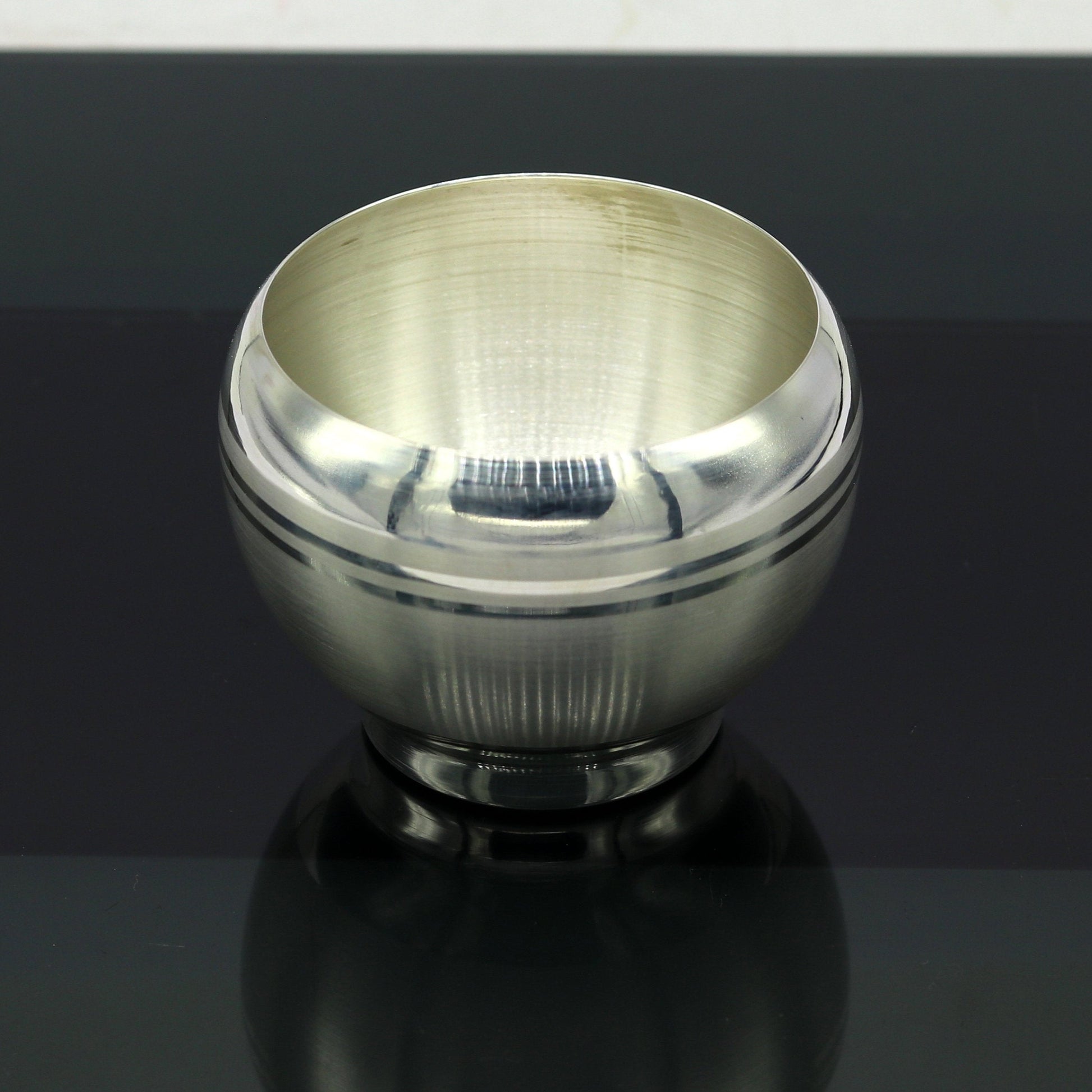 999 pure sterling silver handmade silver puja utensils bowl/tumbler silver vessel, silver article/ accessories, healthy family gift sv97 - TRIBAL ORNAMENTS