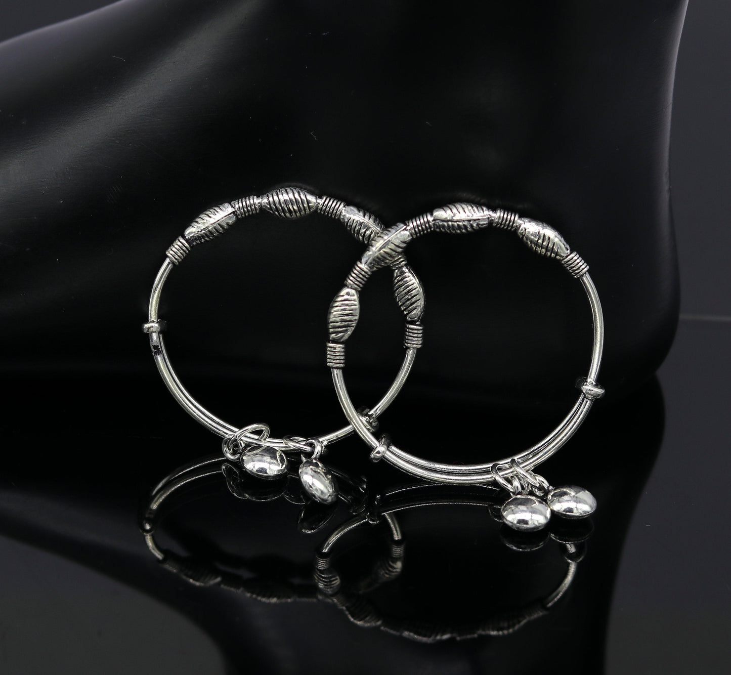 Top class Charming 925 sterling silver handmade stylish designer fancy baby adjustable bangles bracelet, excellent kids charm jewelry bbk77 - TRIBAL ORNAMENTS