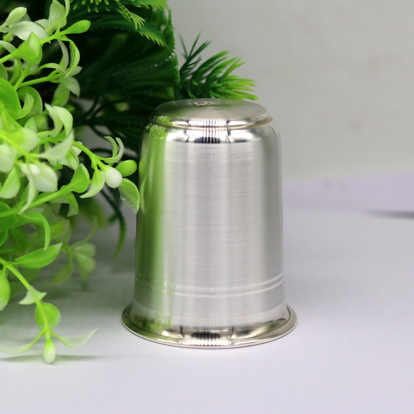 999 Fine silver handmade solid water milk tumbler glass, flask. baby water tumbler for stay healthy, silver utensils for rice ceremony sv77 - TRIBAL ORNAMENTS