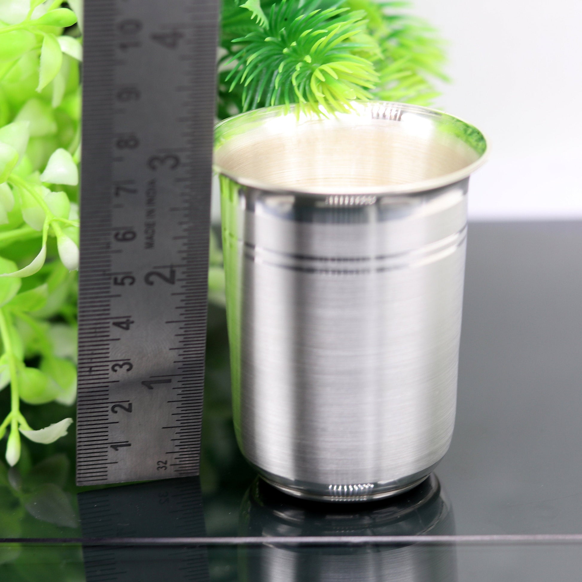 999 Fine silver handmade solid water milk tumbler glass, bowl , flask. baby water tumbler for stay healthy, silver vessels ,utensils sv77 - TRIBAL ORNAMENTS