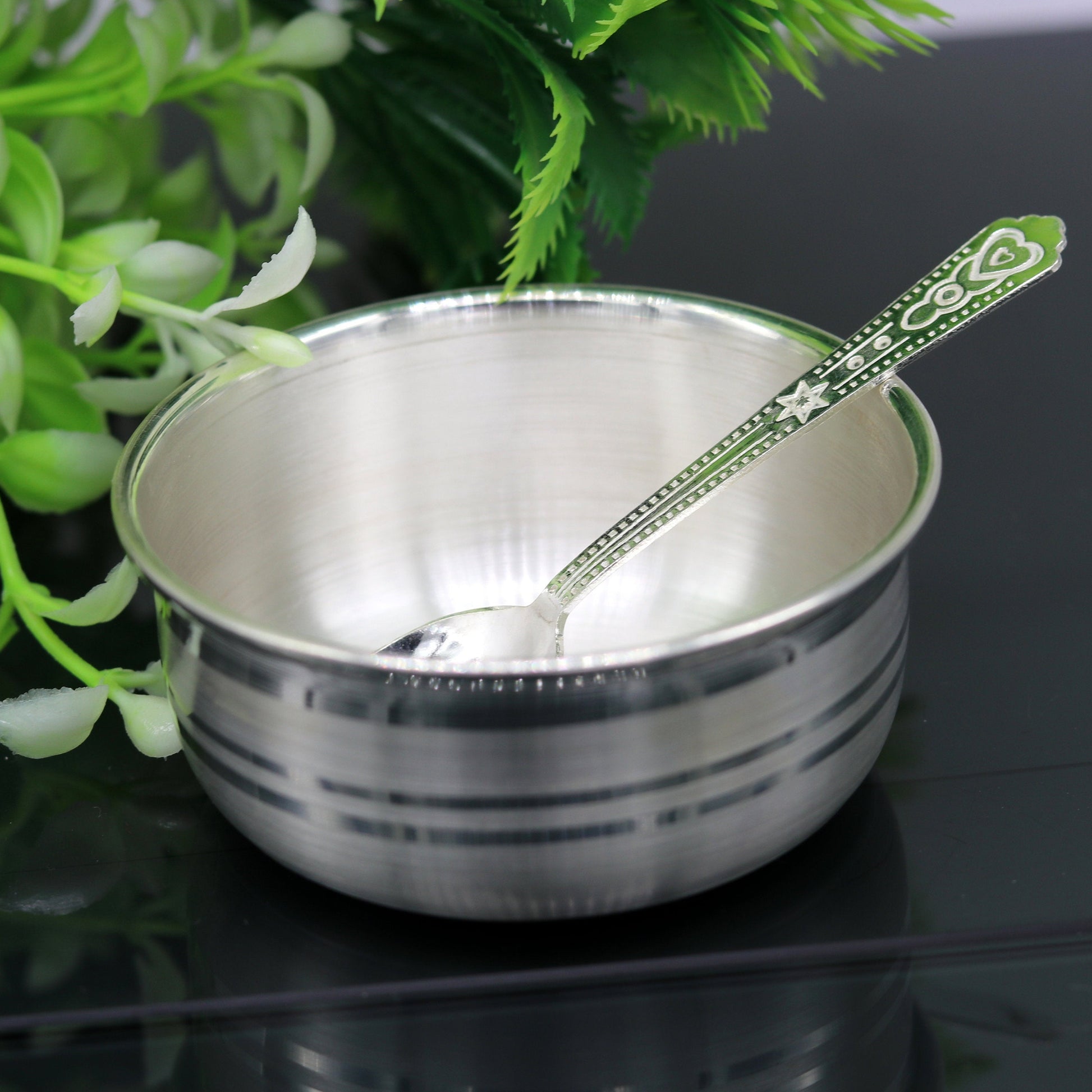 Plain design handmade 999 solid silver bowl, silver vessels, silver utensils, solid silver baby bowl for medical use for health gifting sv80 - TRIBAL ORNAMENTS