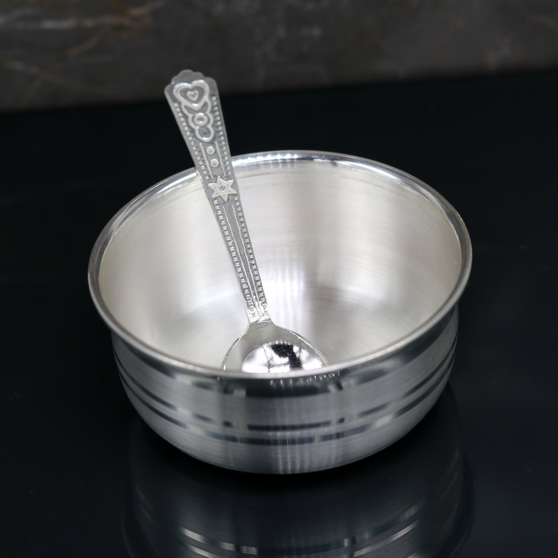 Plain design handmade 999 solid silver bowl, silver vessels, silver utensils, solid silver baby bowl for medical use for health gifting sv80 - TRIBAL ORNAMENTS