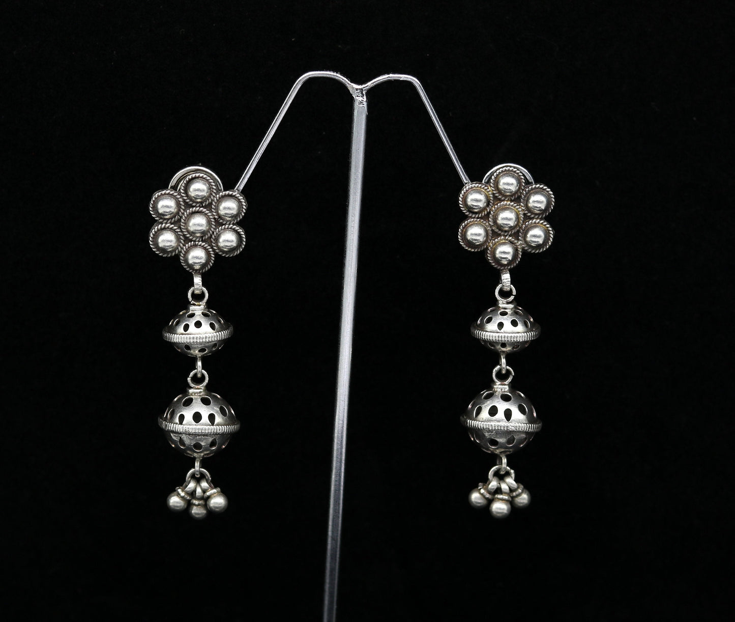 Amazing 925 sterling silver handmade customized vintage antique style drop dangle peacock stud earring tribal belly dance jewelry ear475 - TRIBAL ORNAMENTS