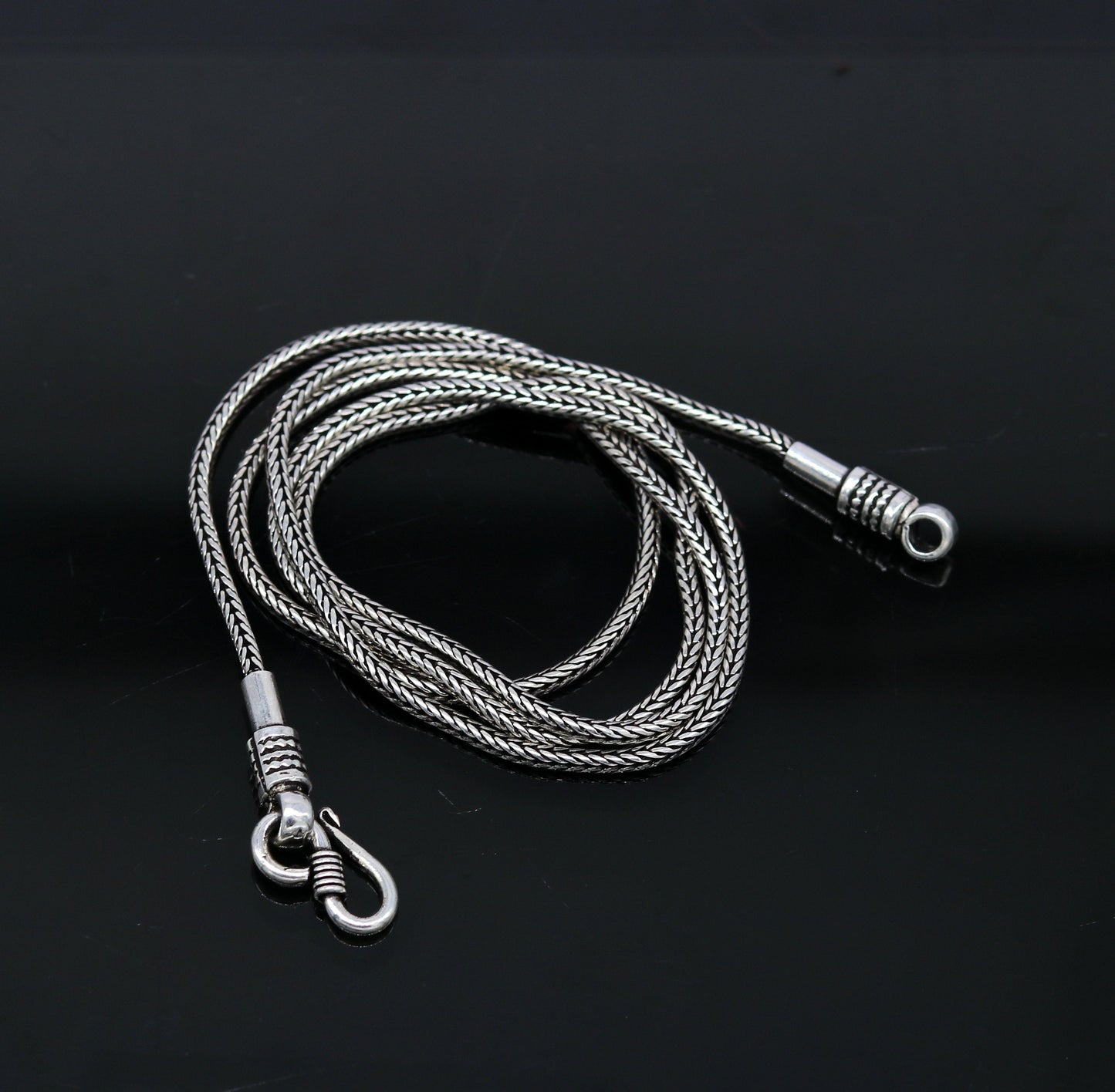 2mm 16" to 30" inches long pendant chains, screw chain for pendant necklace, excellent wheat chain oxidized solid chain necklace ch99 - TRIBAL ORNAMENTS
