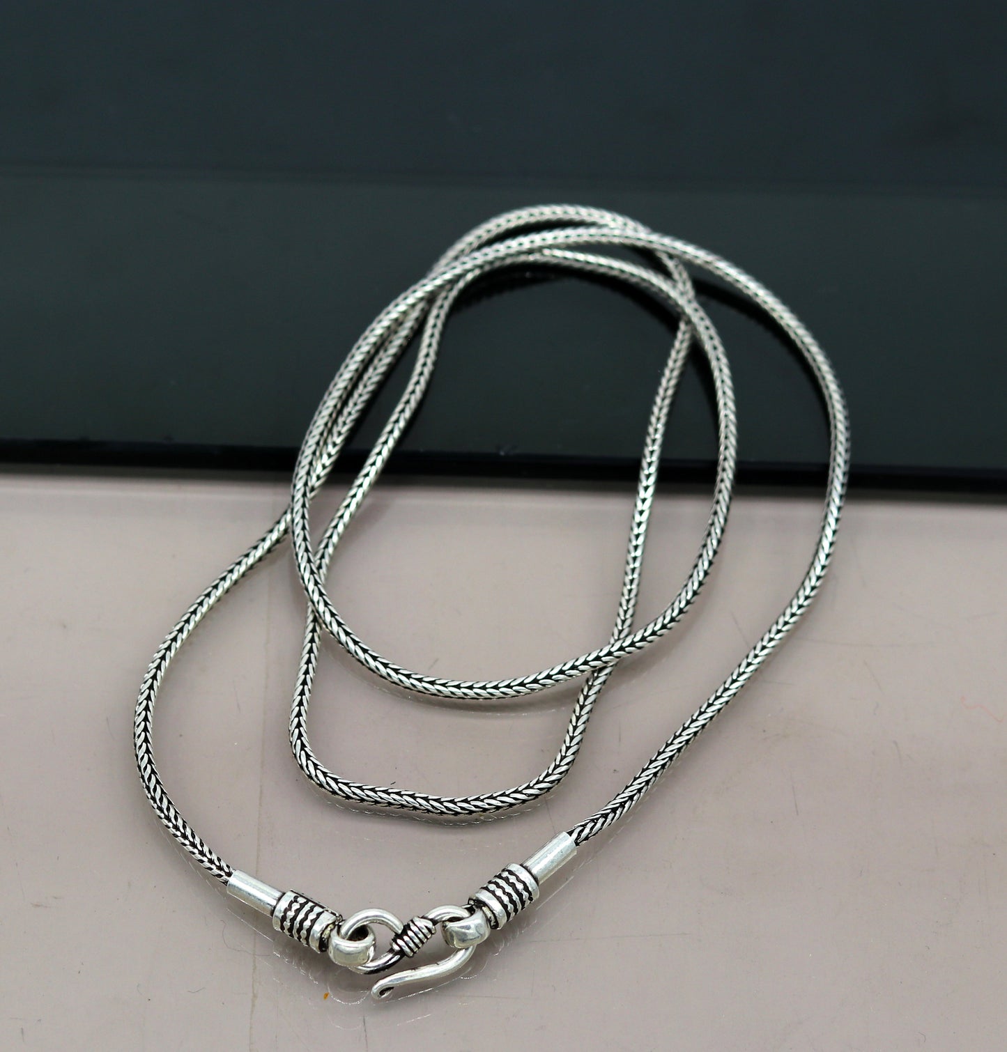 2mm 16" to 30" inches long pendant chains, screw chain for pendant necklace, excellent wheat chain oxidized solid chain necklace ch99 - TRIBAL ORNAMENTS