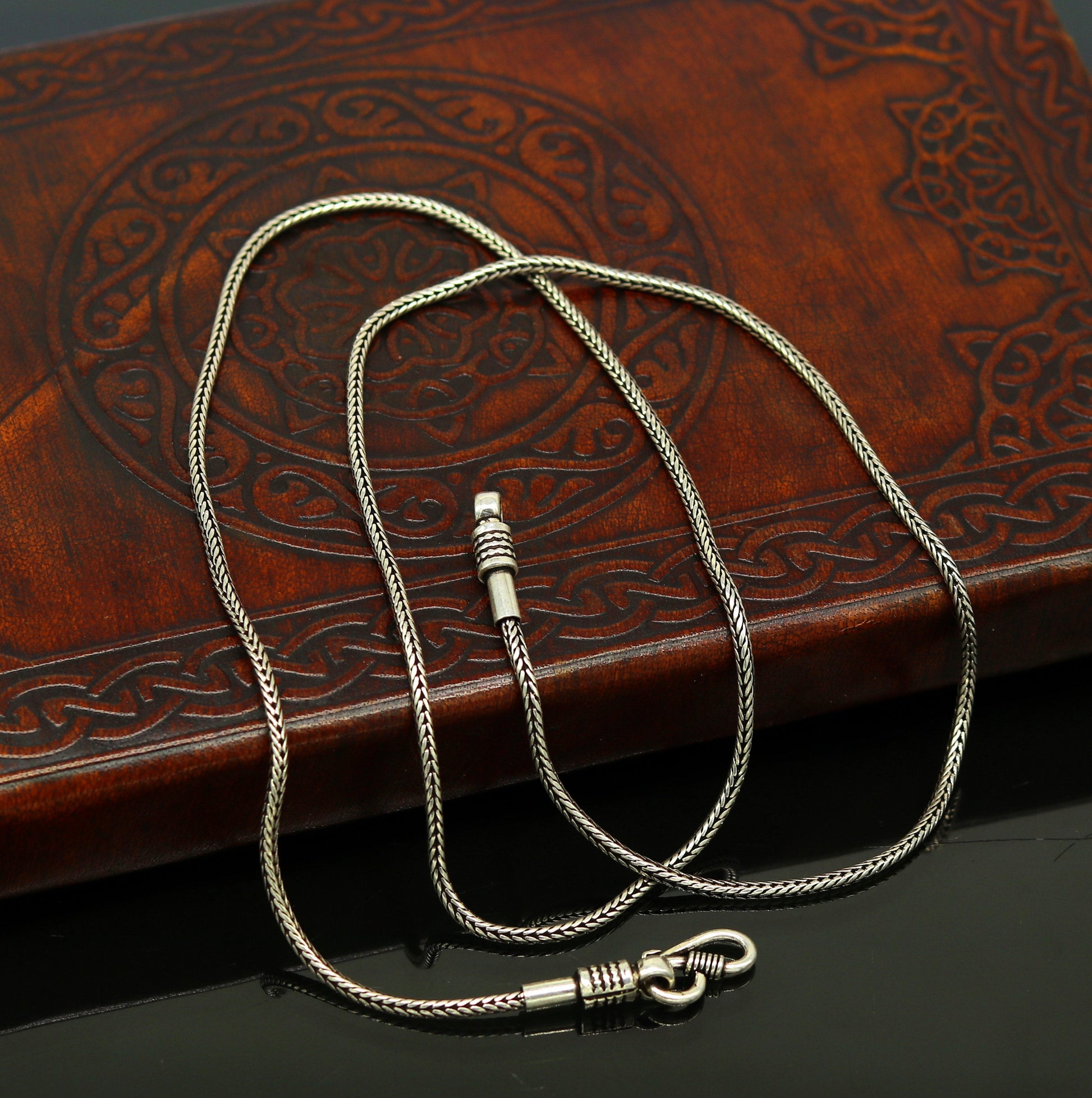 2mm 16" to 30" inches long pendant chains, screw chain for pendant necklace, excellent wheat chain oxidized solid chain necklace ch99 - TRIBAL ORNAMENTS