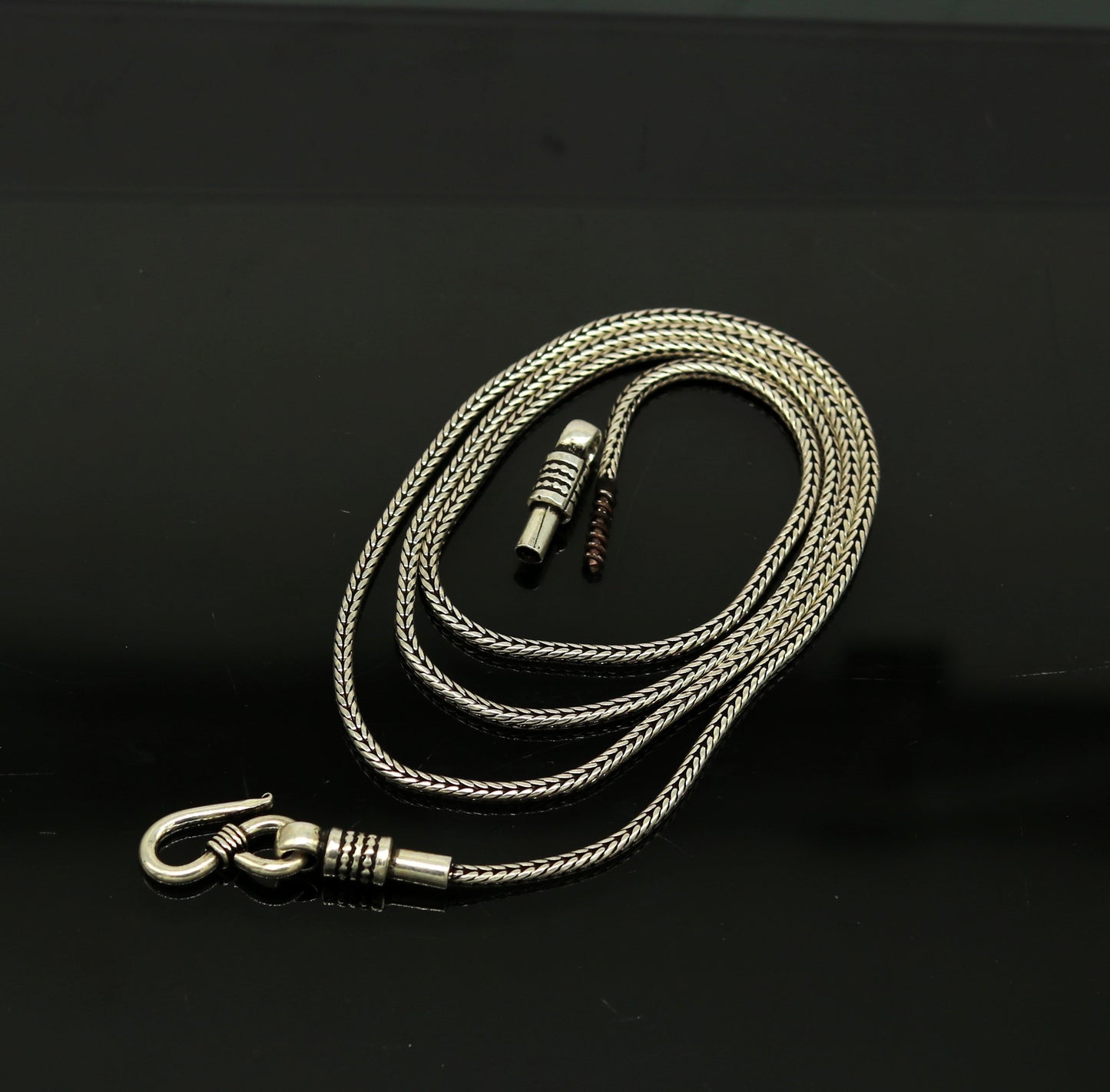 2mm 16" to 30" inches long pendant chains, screw chain for pendant necklace, excellent wheat chain oxidized solid chain necklace ch99 - TRIBAL ORNAMENTS