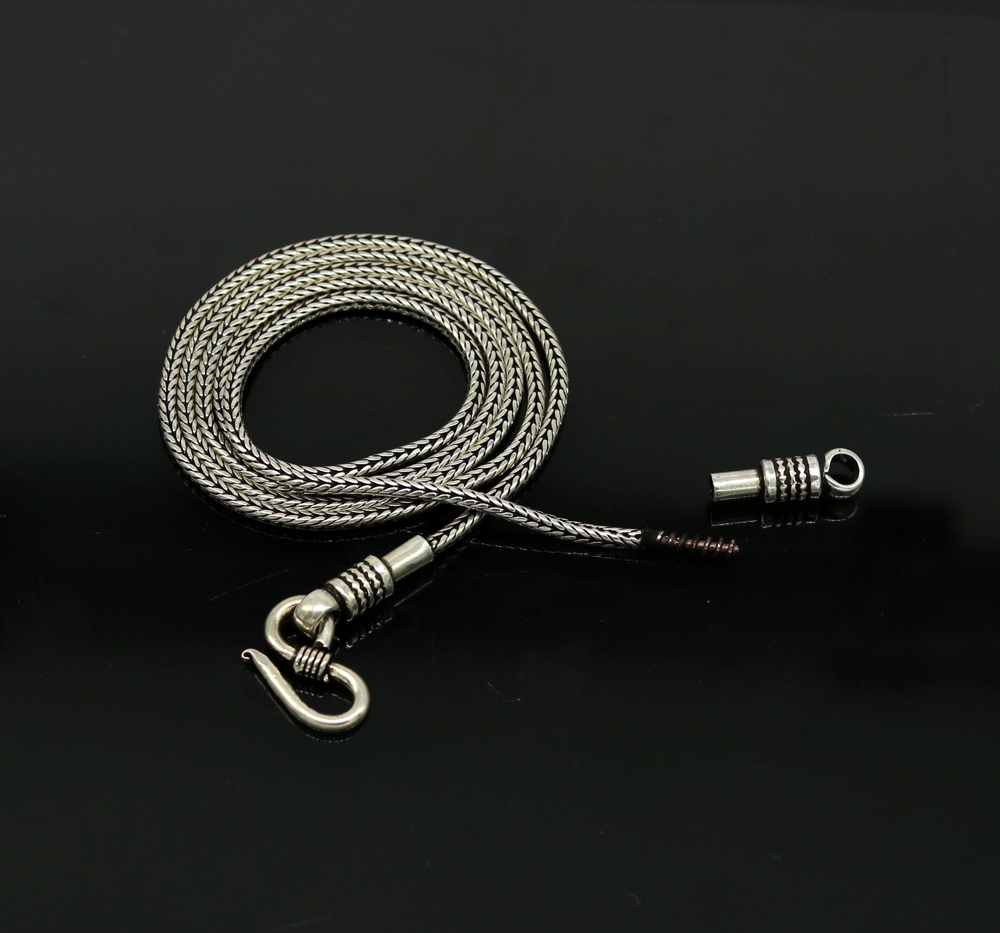 2mm 16" to 30" inches long pendant chains, screw chain for pendant necklace, excellent wheat chain oxidized solid chain necklace ch99 - TRIBAL ORNAMENTS