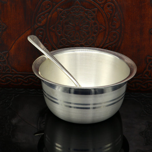 999 fine silver handmade small baby bowl , silver tumbler, flask, stay baby/kids healthy, silver vessels utensils best for baby set sv101 - TRIBAL ORNAMENTS