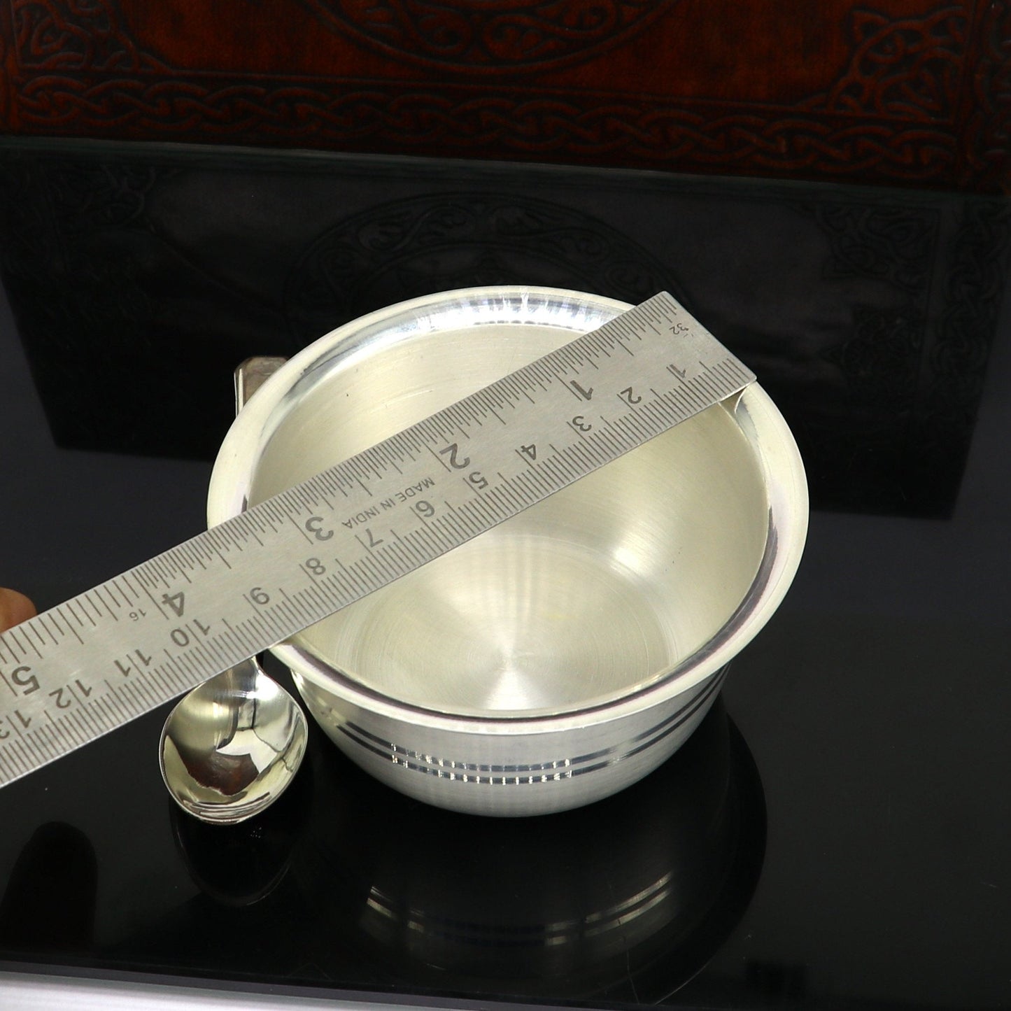 999 fine silver handmade small baby bowl , silver tumbler, flask, stay baby/kids healthy, silver vessels utensils best for baby set sv101 - TRIBAL ORNAMENTS