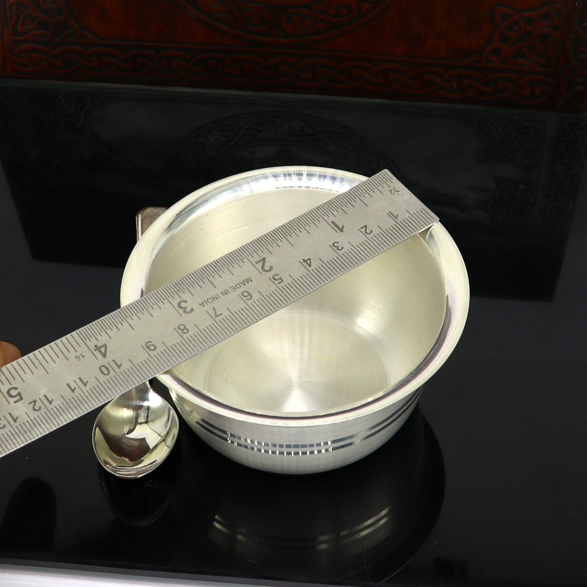 999 fine silver handmade small baby bowl , silver tumbler, flask, stay baby/kids healthy, silver vessels utensils best for baby set sv101 - TRIBAL ORNAMENTS