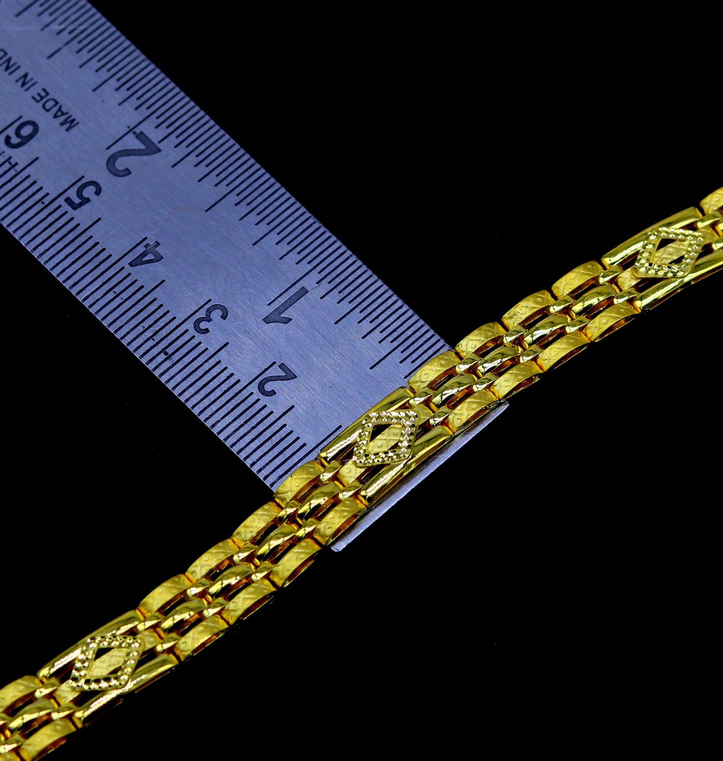 Vintage style 22kt yellow gold custom made new stylish fancy wedding anniversary bracelet, best gift for unisex, certified gold jewelry br49 - TRIBAL ORNAMENTS