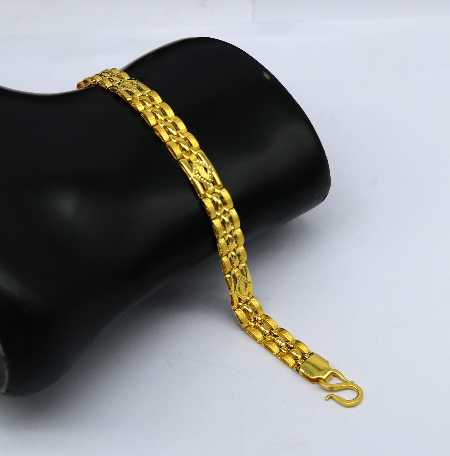 Vintage style 22kt yellow gold custom made new stylish fancy wedding anniversary bracelet, best gift for unisex, certified gold jewelry br49 - TRIBAL ORNAMENTS