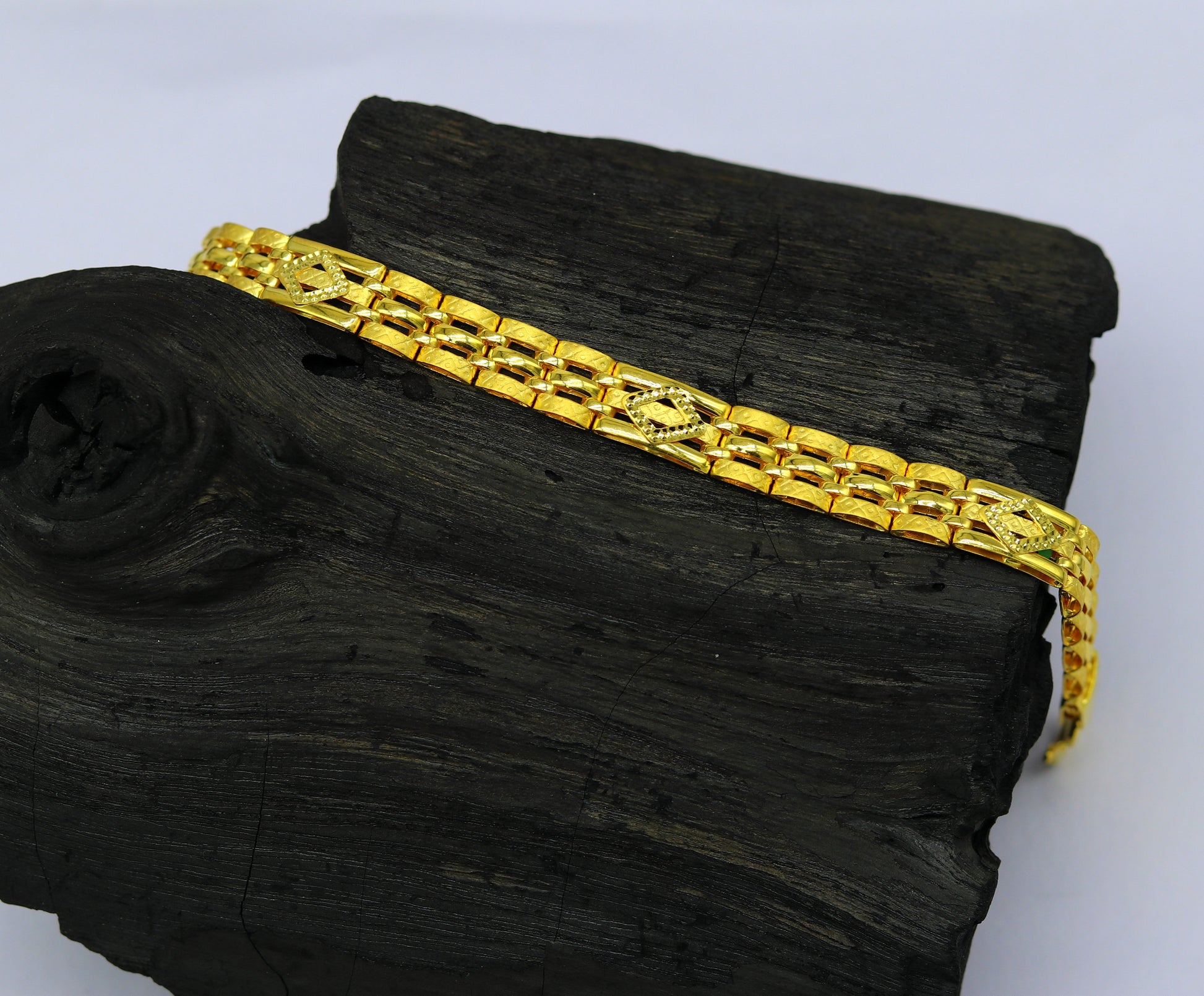 Vintage style 22kt yellow gold custom made new stylish fancy wedding anniversary bracelet, best gift for unisex, certified gold jewelry br49 - TRIBAL ORNAMENTS