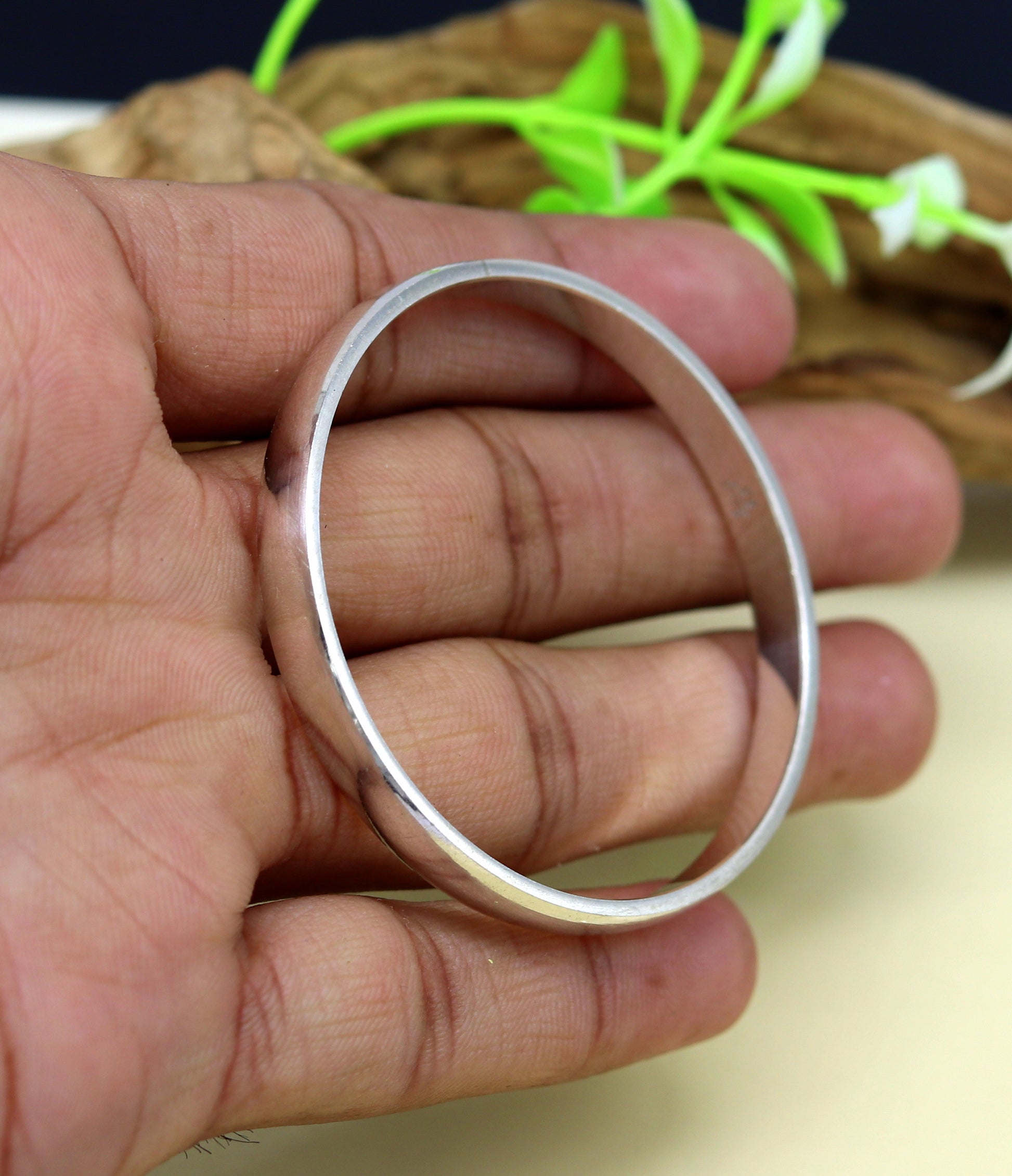 5mm Sterling silver handmade solid kada baby bracelet bangle for unisex, amazing sikha, punjabi kada, solid silver kids jewelry nsk325 - TRIBAL ORNAMENTS