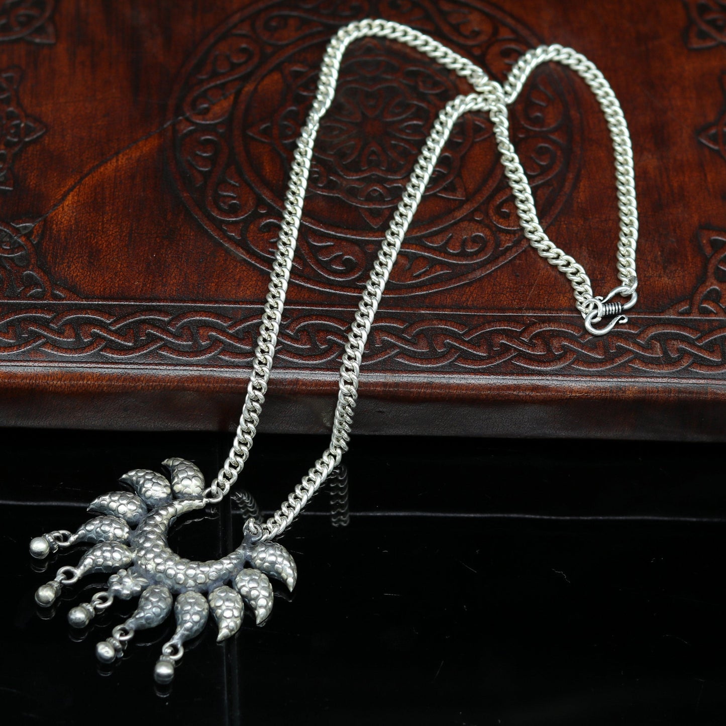 925 sterling silver handmade gorgeous charm necklace, excellent customized vintage style bridesmaid belly dance necklace jewelry nec60 - TRIBAL ORNAMENTS
