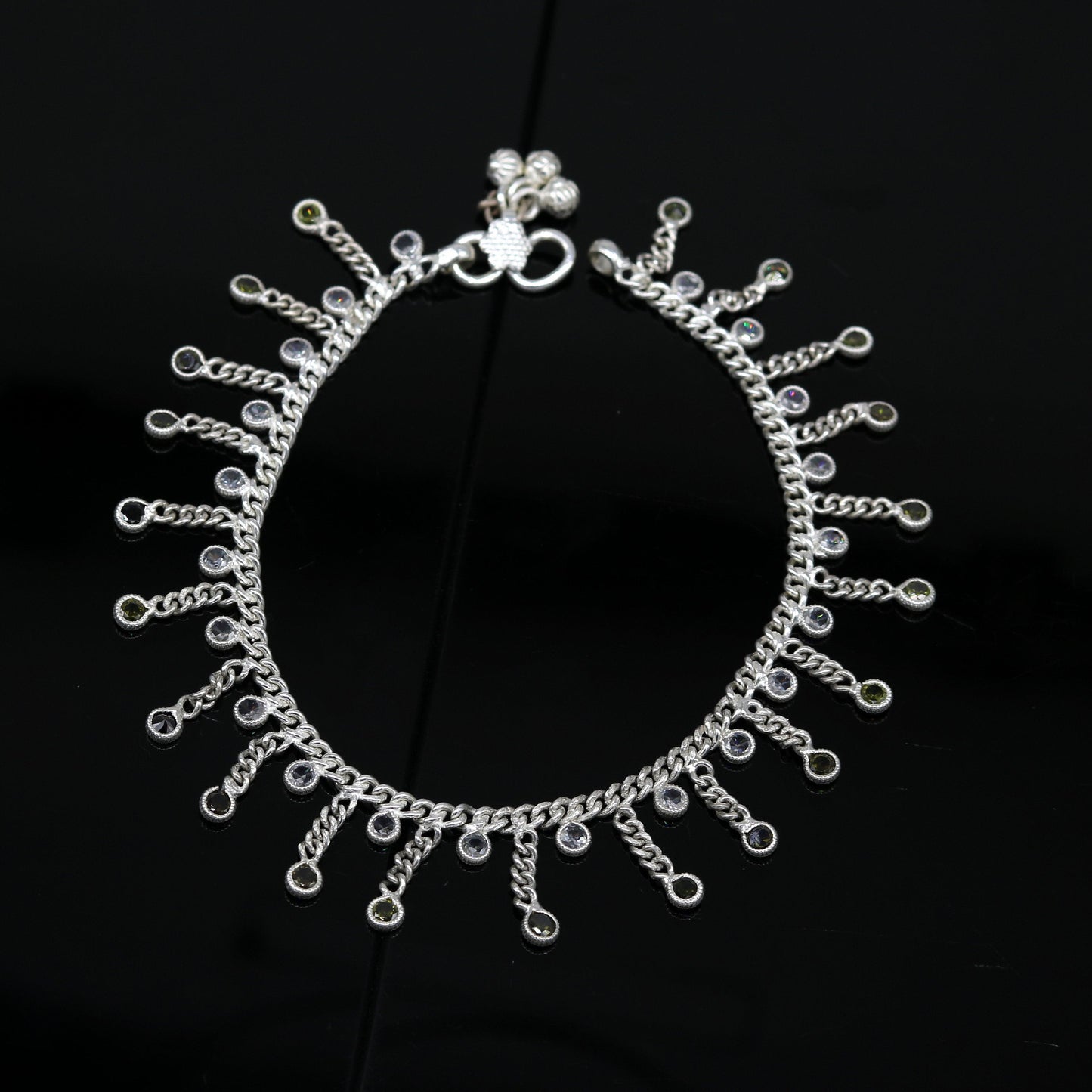 10" solid silver handmade vintage customized design ankle bracelet bridesmaid charm tribal anklet jewelry pretty gifting to her nank272 - TRIBAL ORNAMENTS