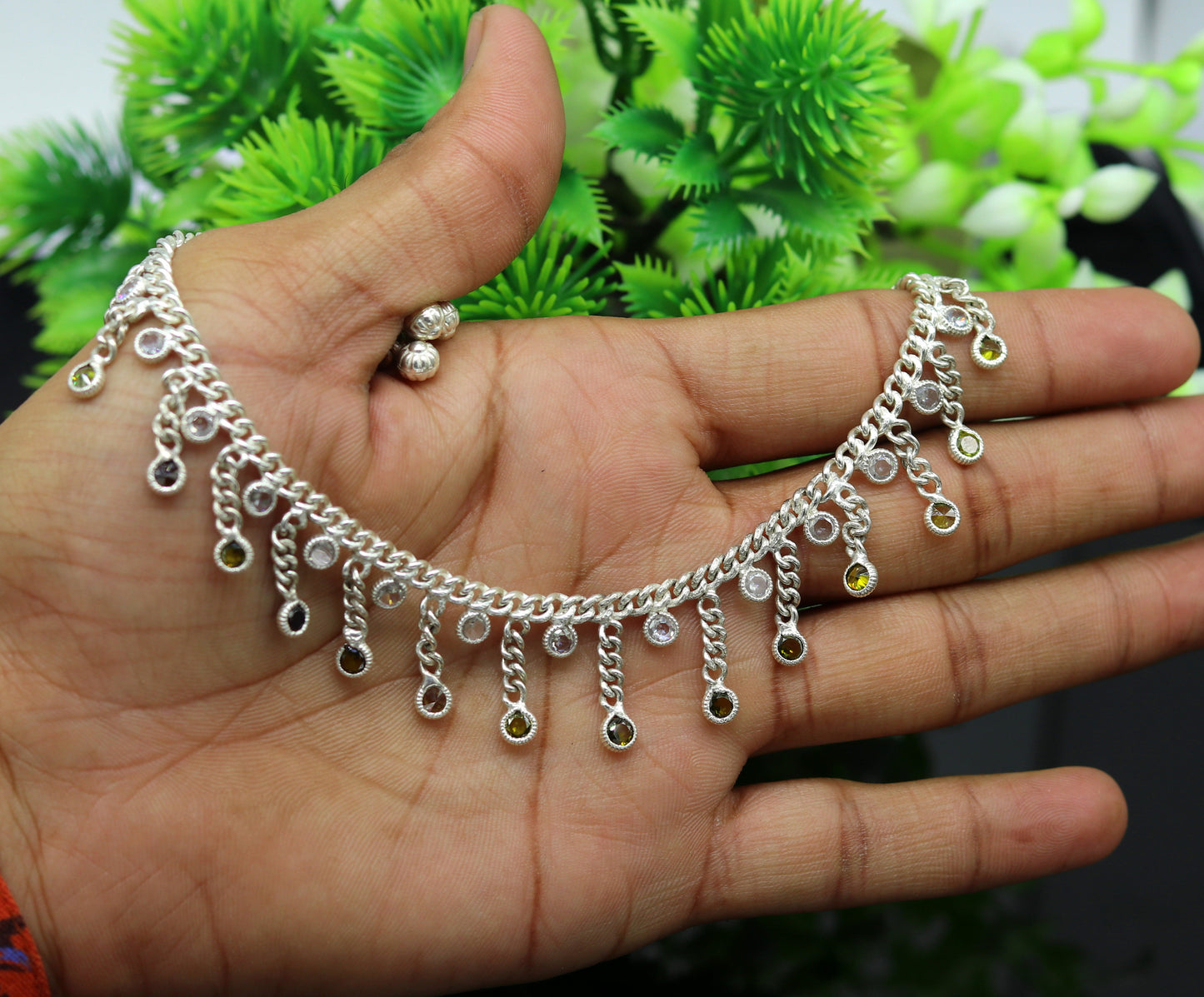 10" solid silver handmade vintage customized design ankle bracelet bridesmaid charm tribal anklet jewelry pretty gifting to her nank272 - TRIBAL ORNAMENTS