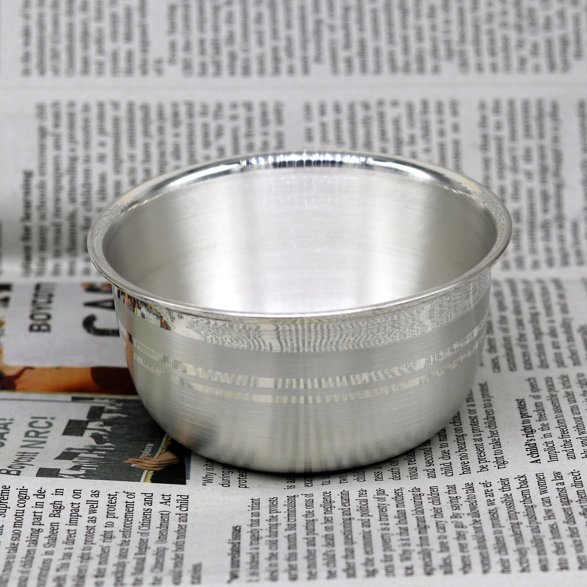 999 solid pure silver handmade utensils bowl and spoon, table serving bowl, silver vessel, baby feeding, silver kitchen art baby set sv89 - TRIBAL ORNAMENTS