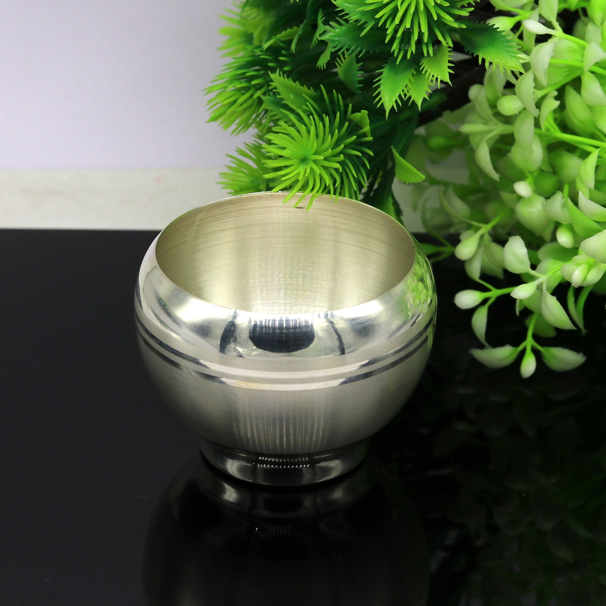 999 pure sterling silver handmade silver puja utensils bowl/tumbler silver vessel, silver article/ accessories, healthy family gift sv97 - TRIBAL ORNAMENTS