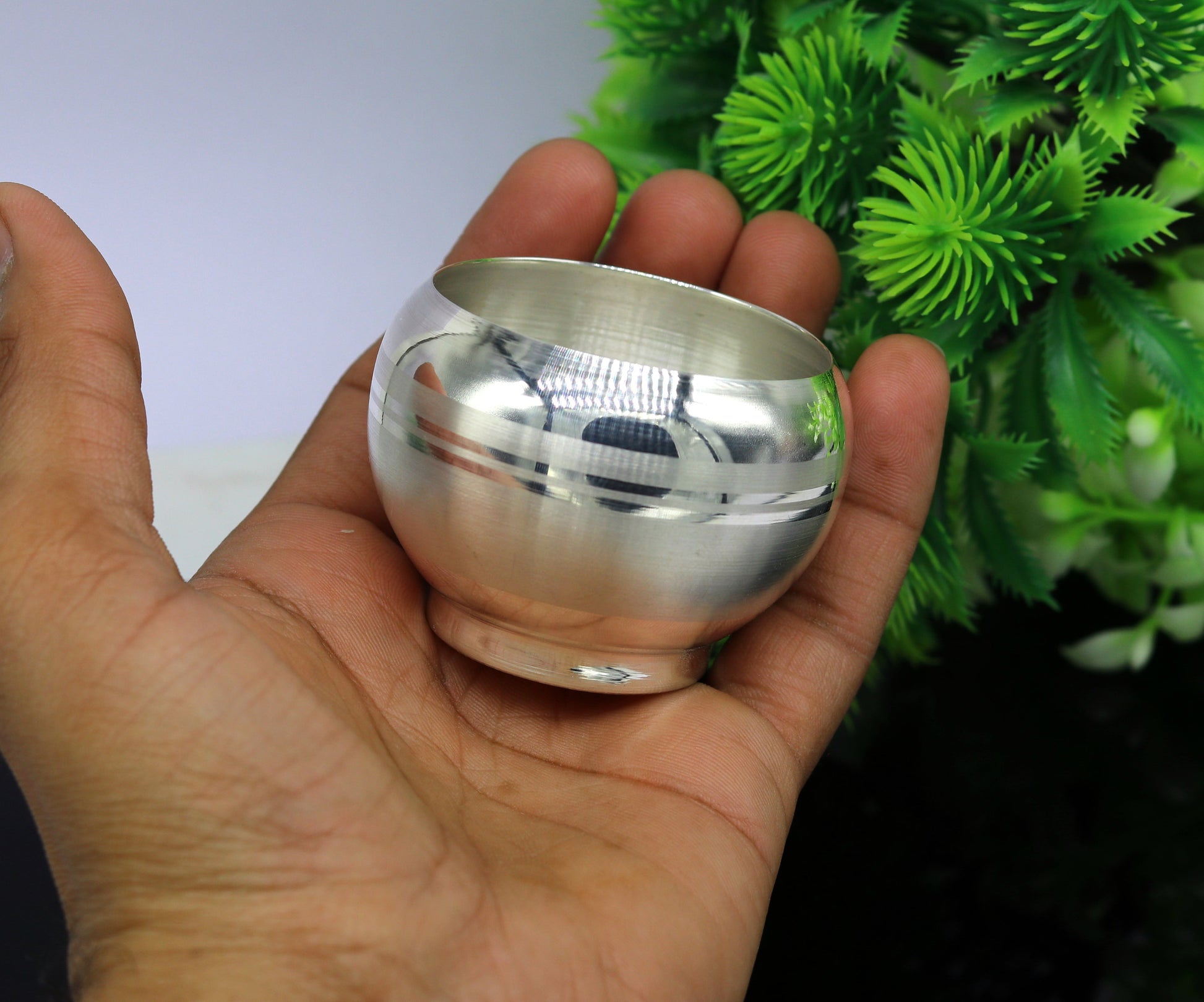 999 pure sterling silver handmade solid silver utensils bowl, puja silver vessel, silver has antibacterial properties, healthy family sv96 - TRIBAL ORNAMENTS