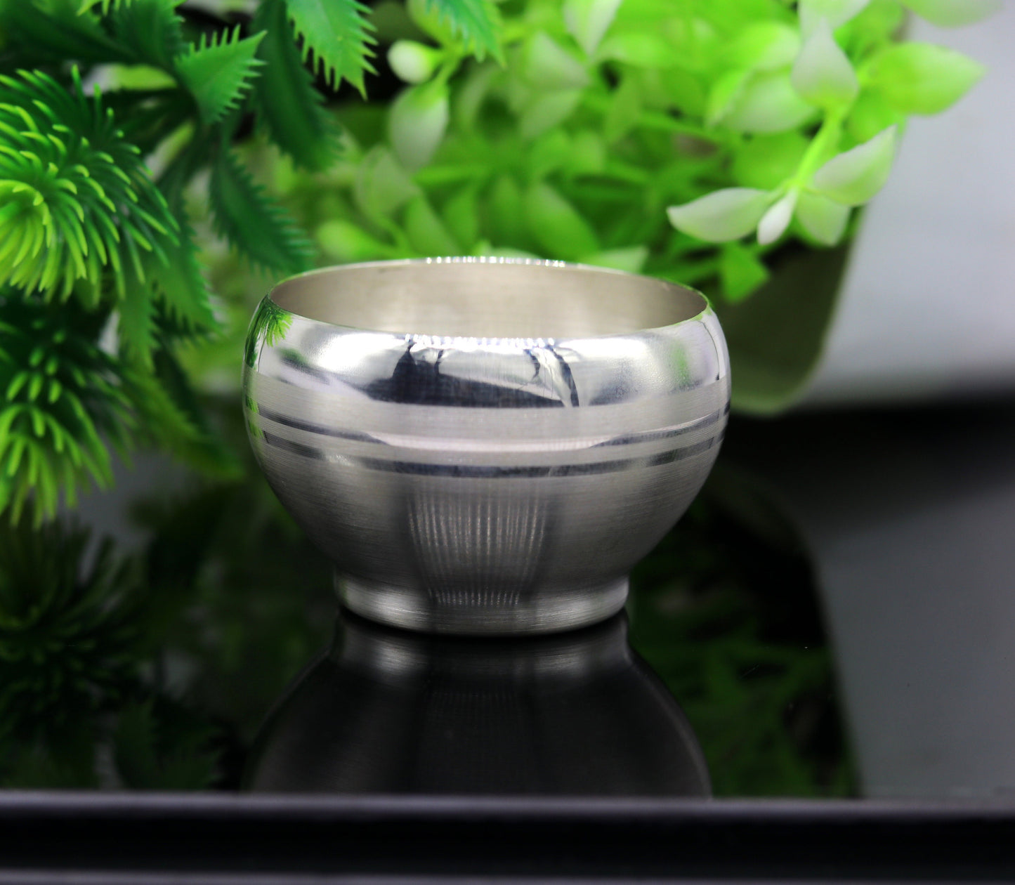 999 fine silver handmade small silver utensils bowl/tumbler silver vessel, silver article puja art accessories, healthy family gift sv259 - TRIBAL ORNAMENTS